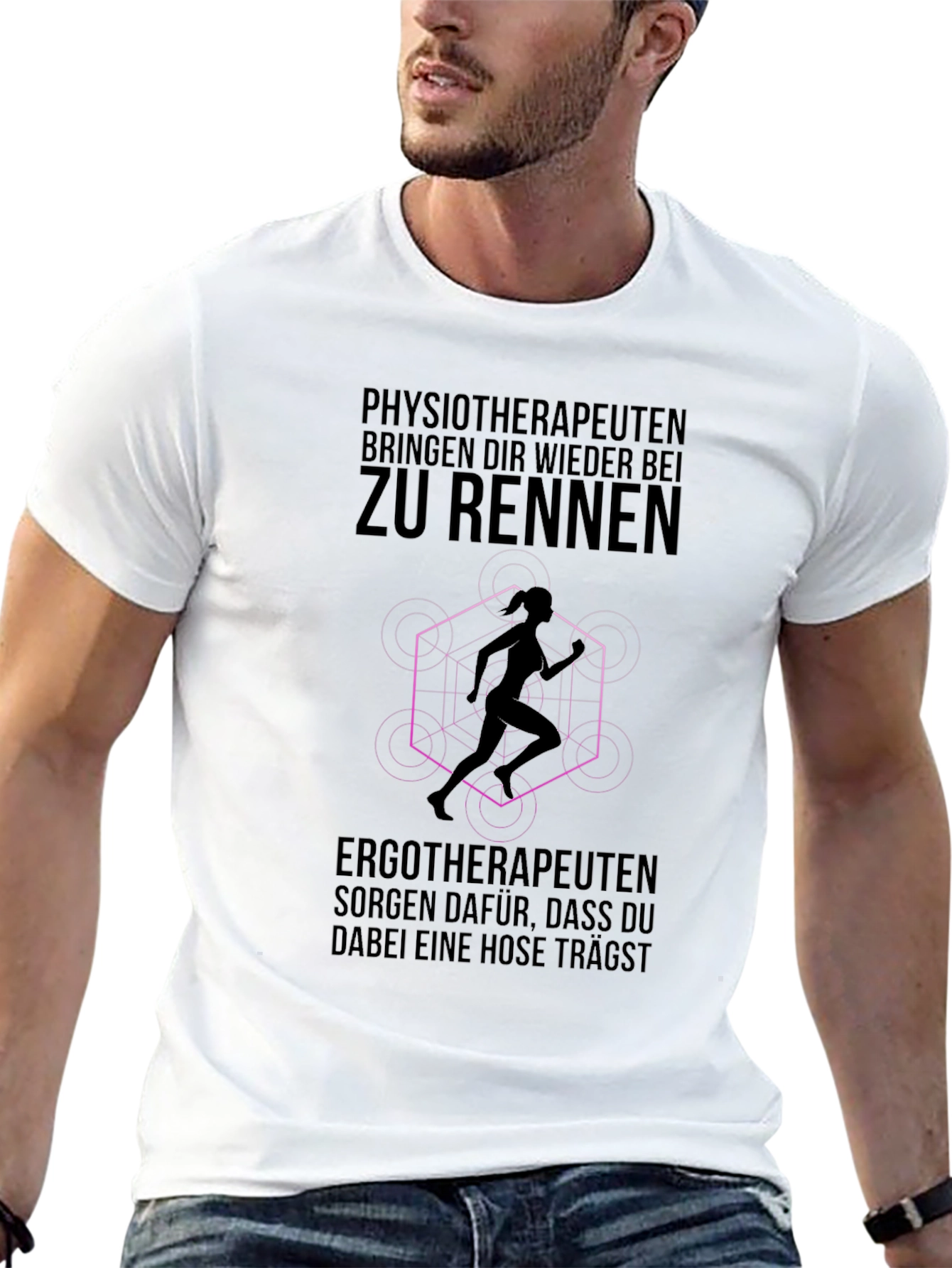 Black Physiotherapist Running T-Shirt: Funny Therapy Gift view 13