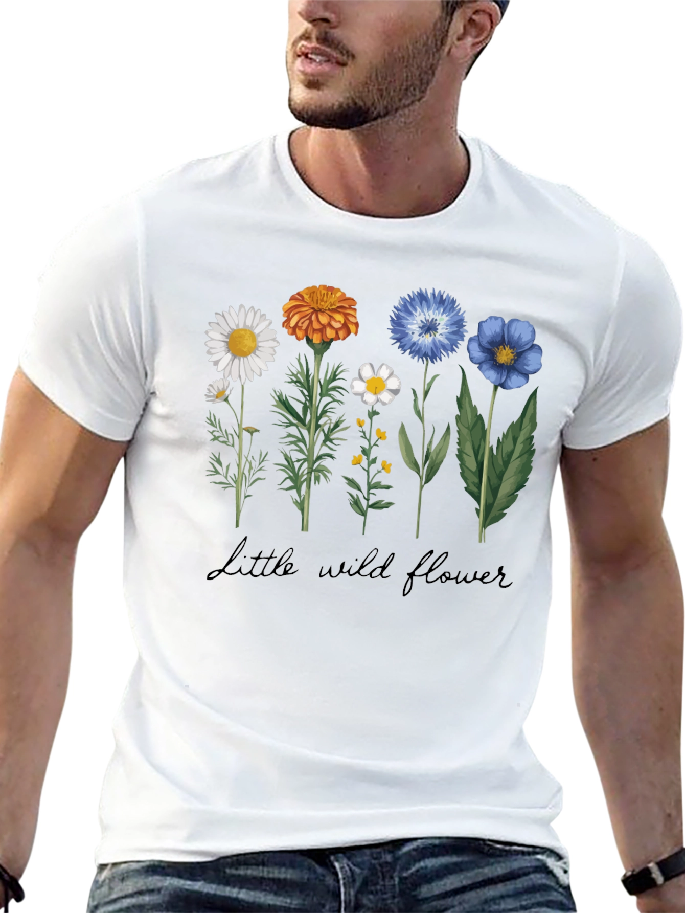 Black Wildflower Graphic T-Shirt - Botanical Tee view 13