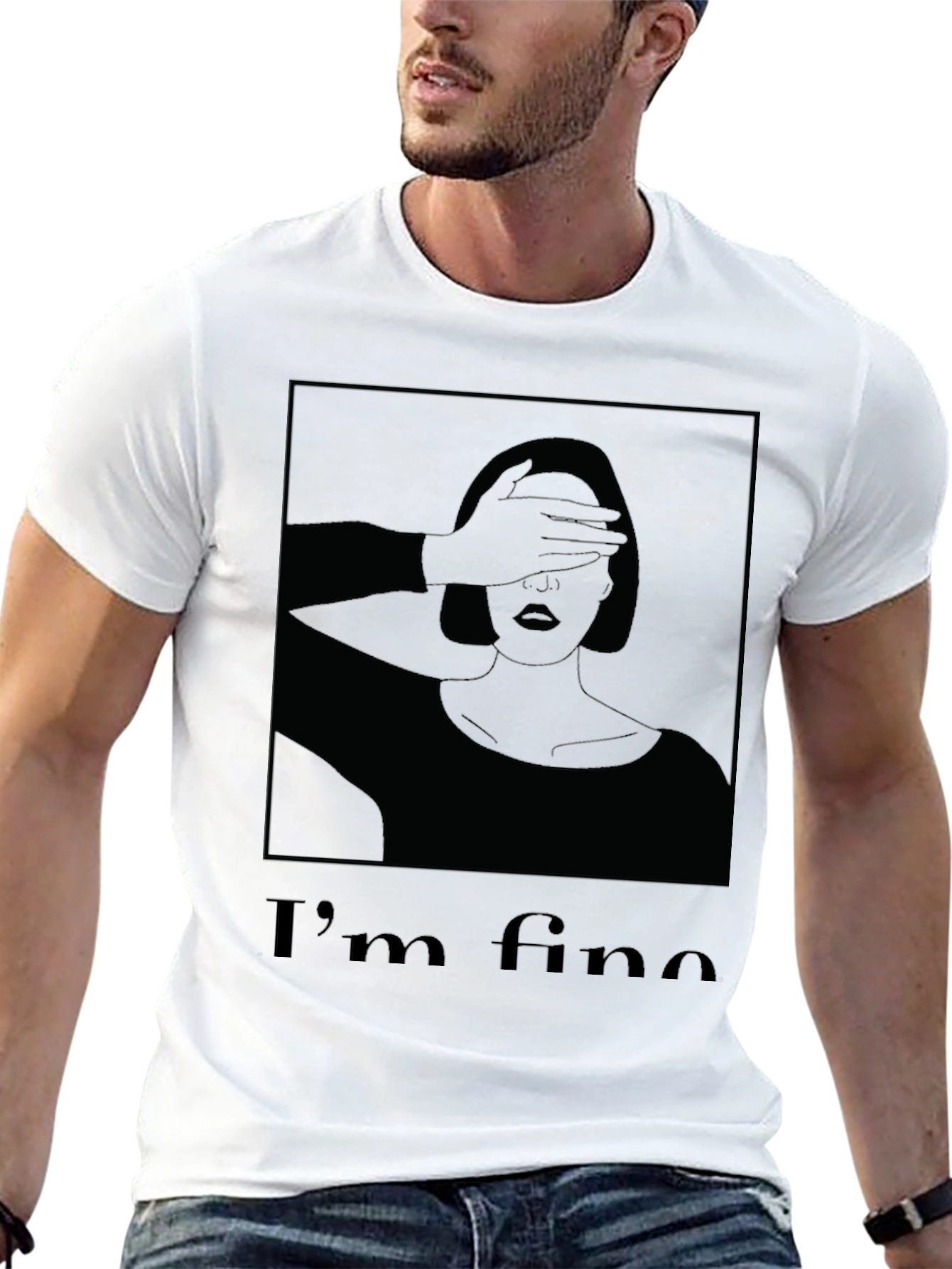 Black I'm Fine Graphic T-Shirt - Black view 13