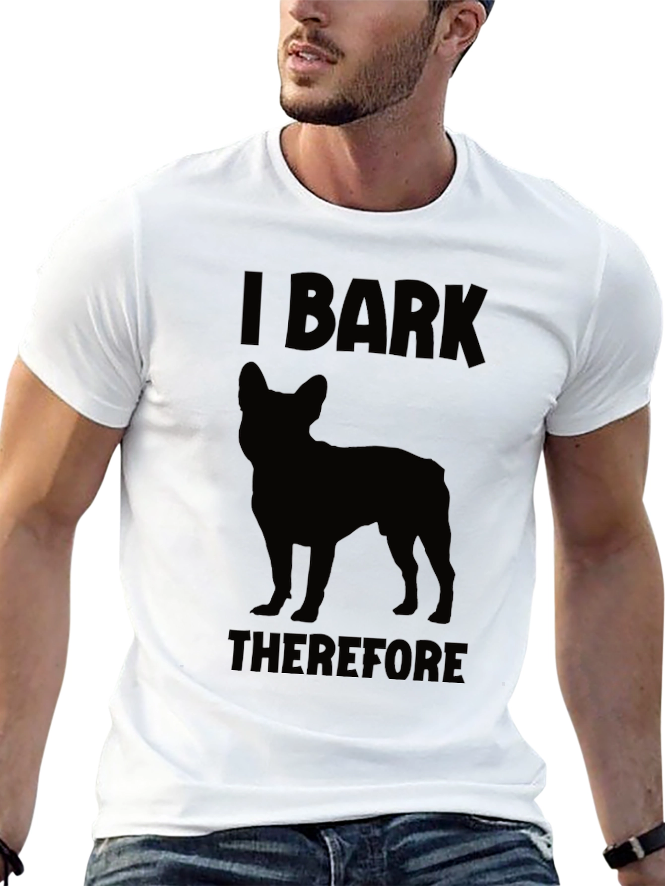 Black I Bark Therefore I Am Dog T-Shirt view 13