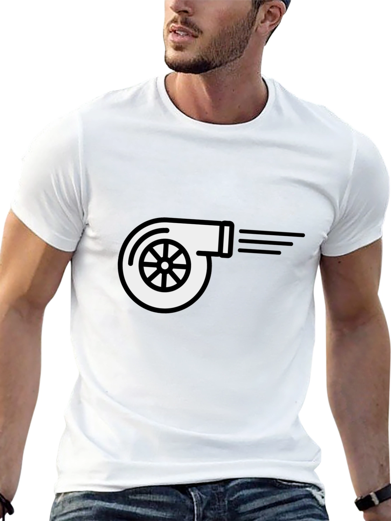 Black Turbocharger T-Shirt - Black Cotton Blend view 13