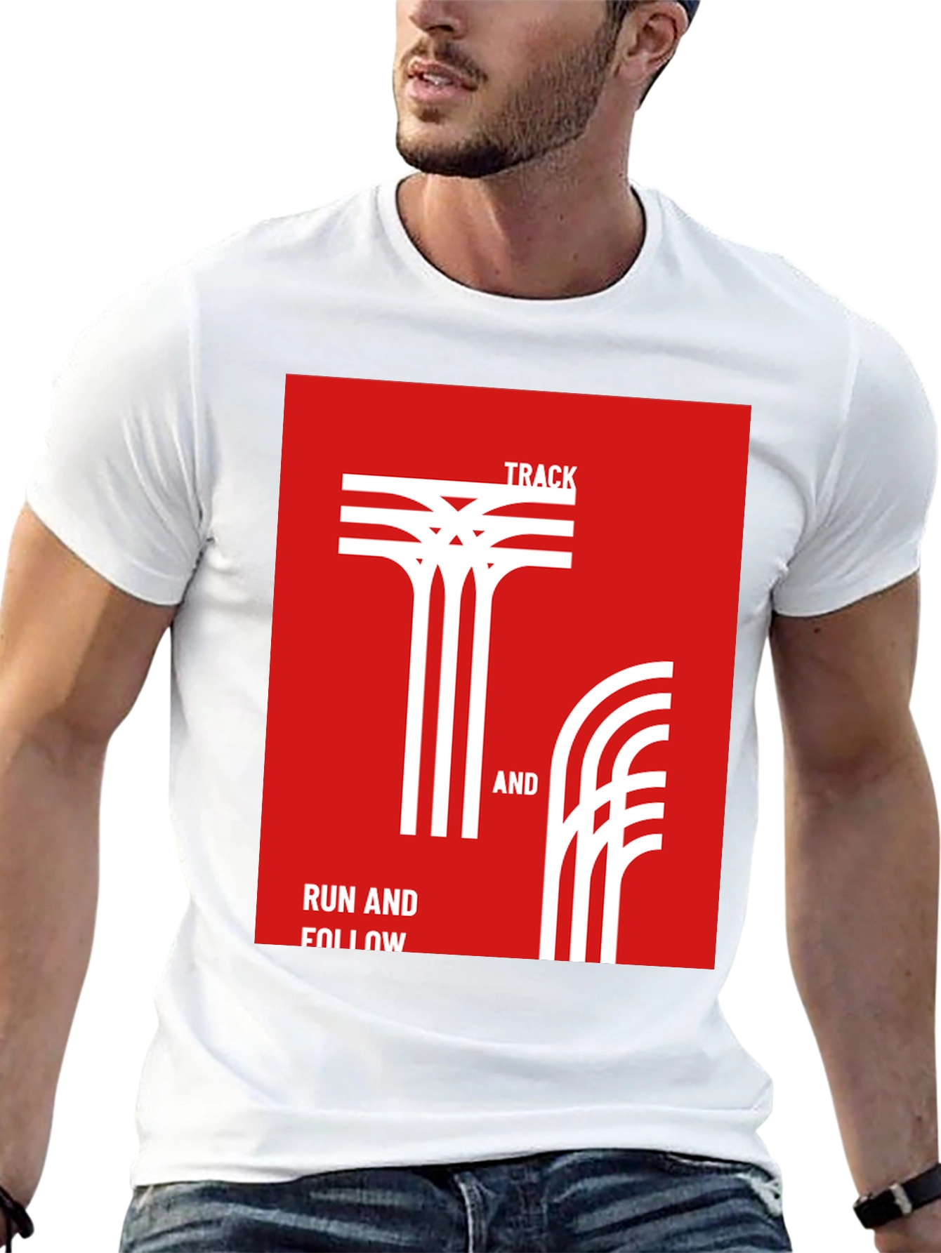 Black Track & Field Graphic T-Shirt - Run and Follow Tee view 13