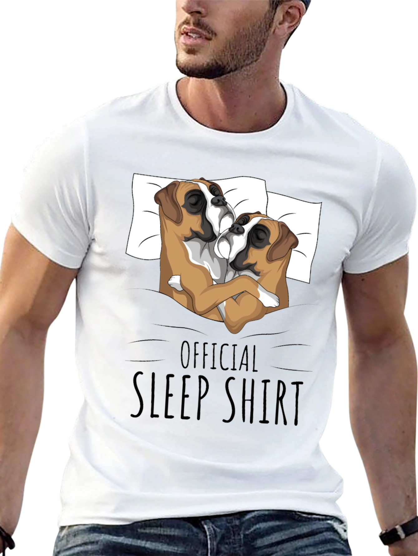 Black Official Boxer Dog Sleep Shirt view 13