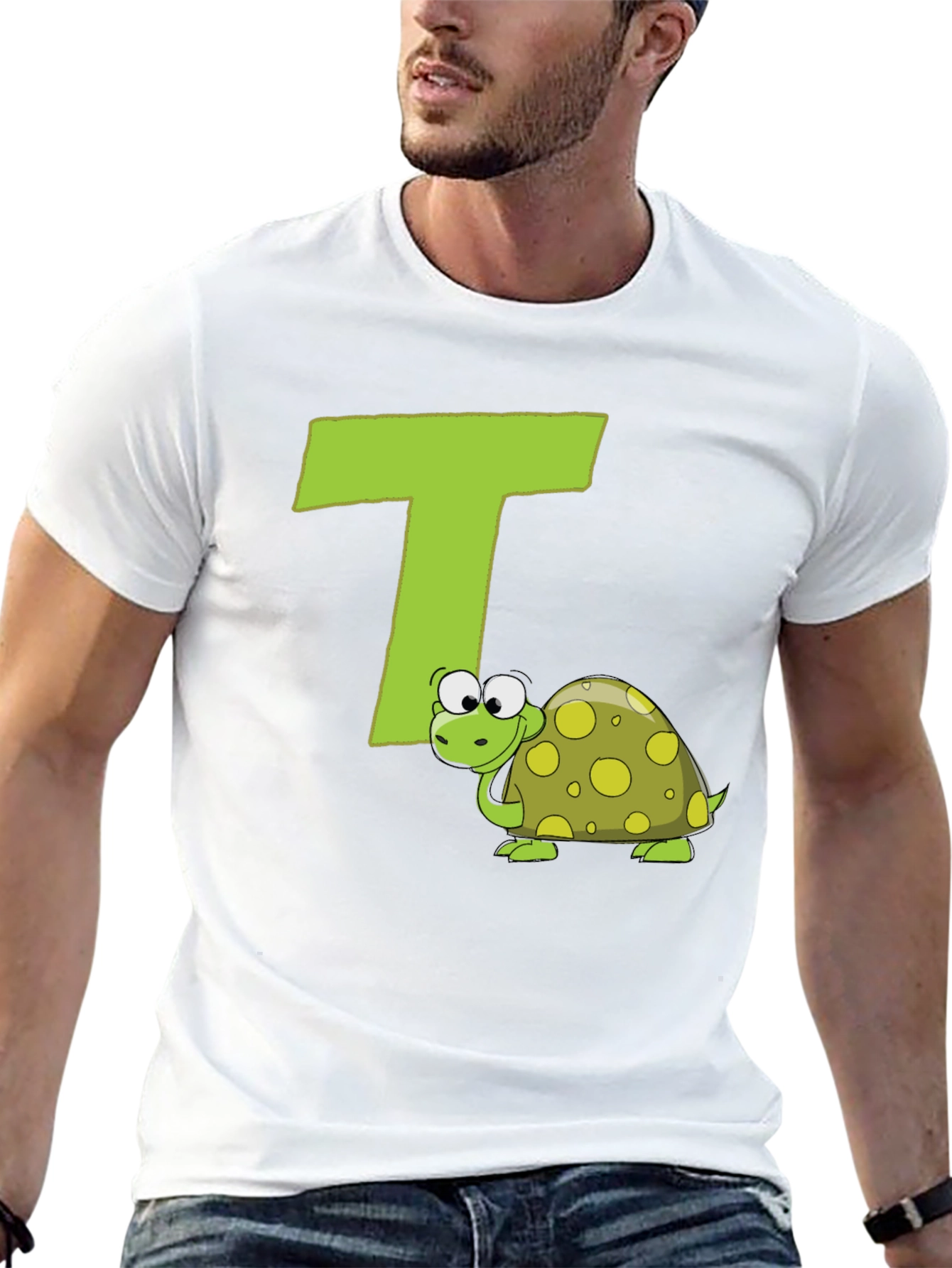 Black Turtle-rific T-Shirt: Letter T Design view 13