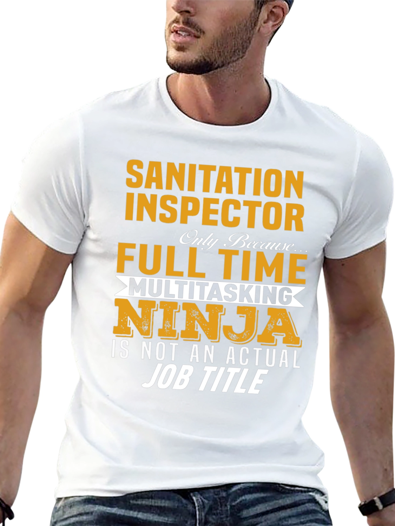 Black Sanitation Inspector T-Shirt Multitasking Ninja Job view 13
