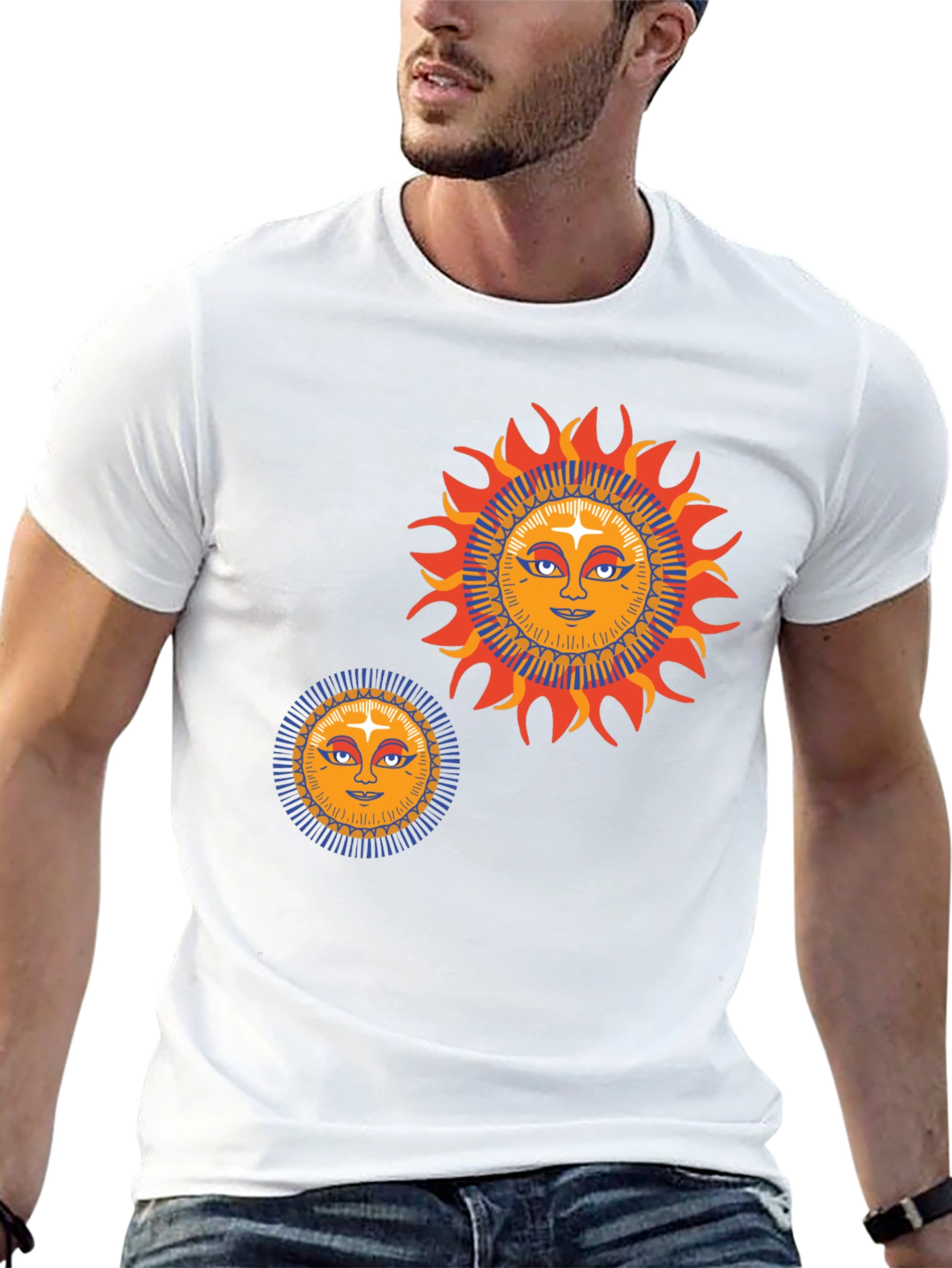 Black Sun Graphic Tee - Retro Style Black T-Shirt view 13