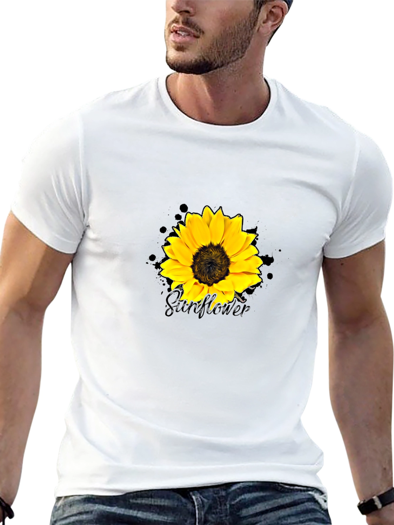 Black Sunflower Graphic Tee - Trendy Casual Wear view 13