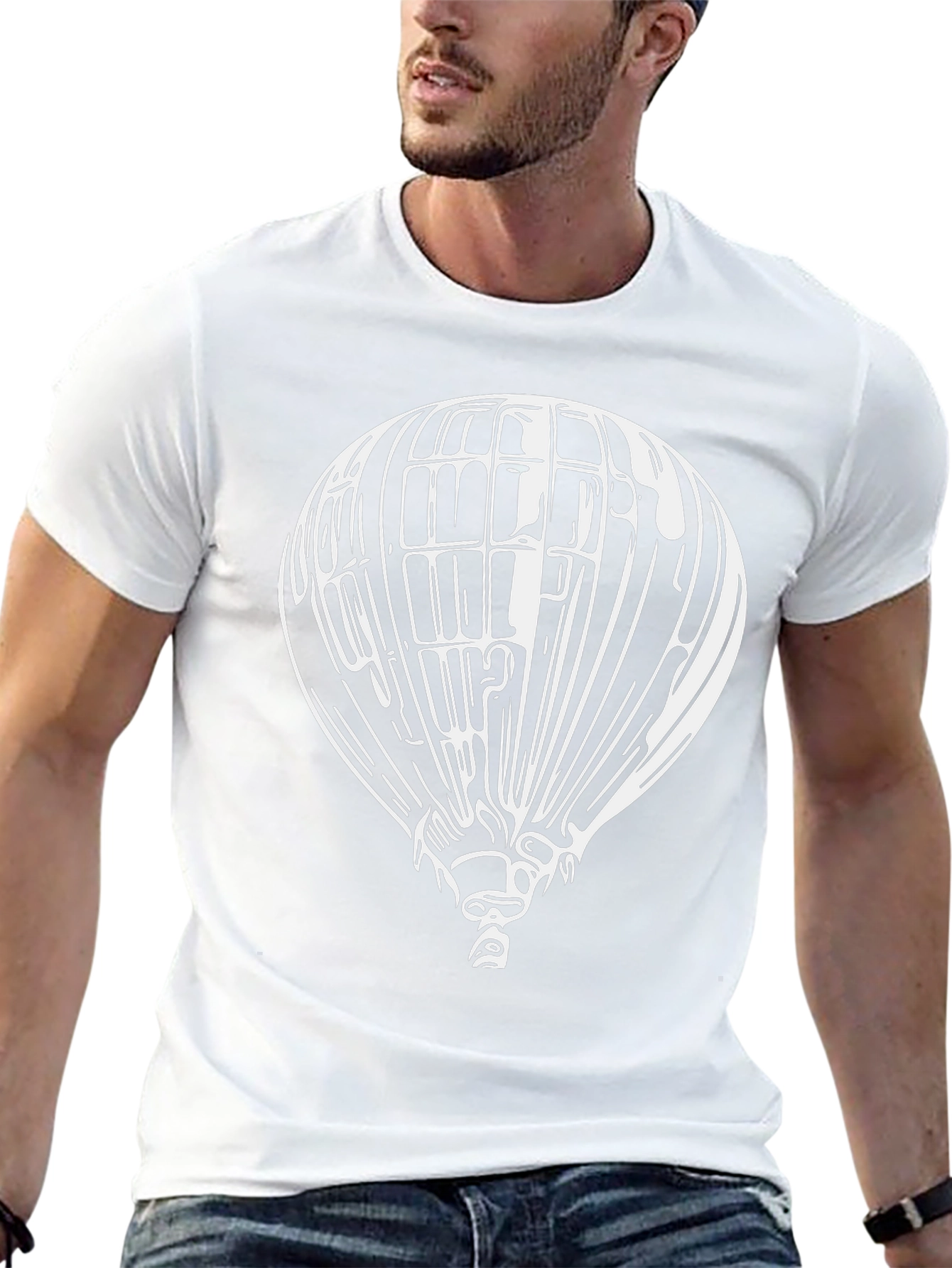 Black Air Balloon Graphic Tee - Black Cotton Blend view 13
