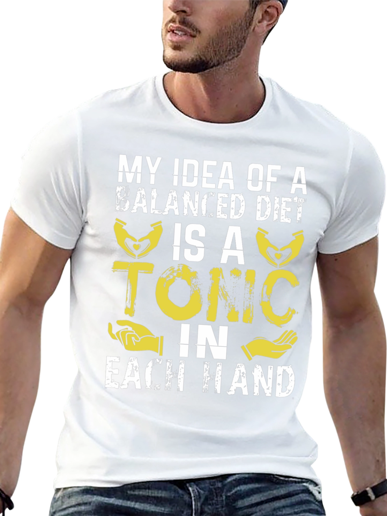 Black Balanced Diet Tonic T-Shirt - Funny Graphic Tee view 13