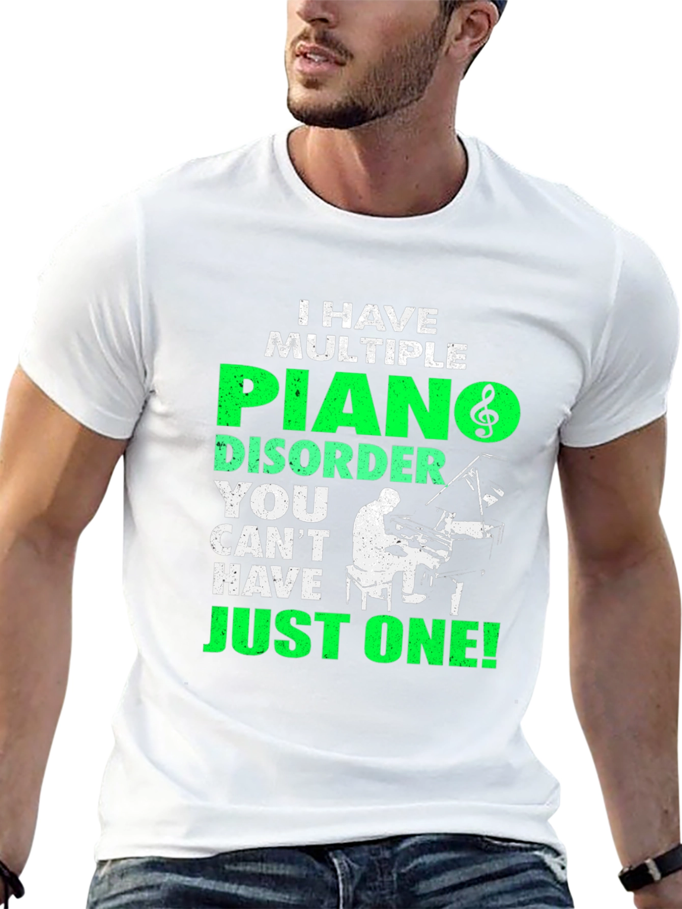 Black Piano Disorder T-Shirt - Musical Humor Tee view 13