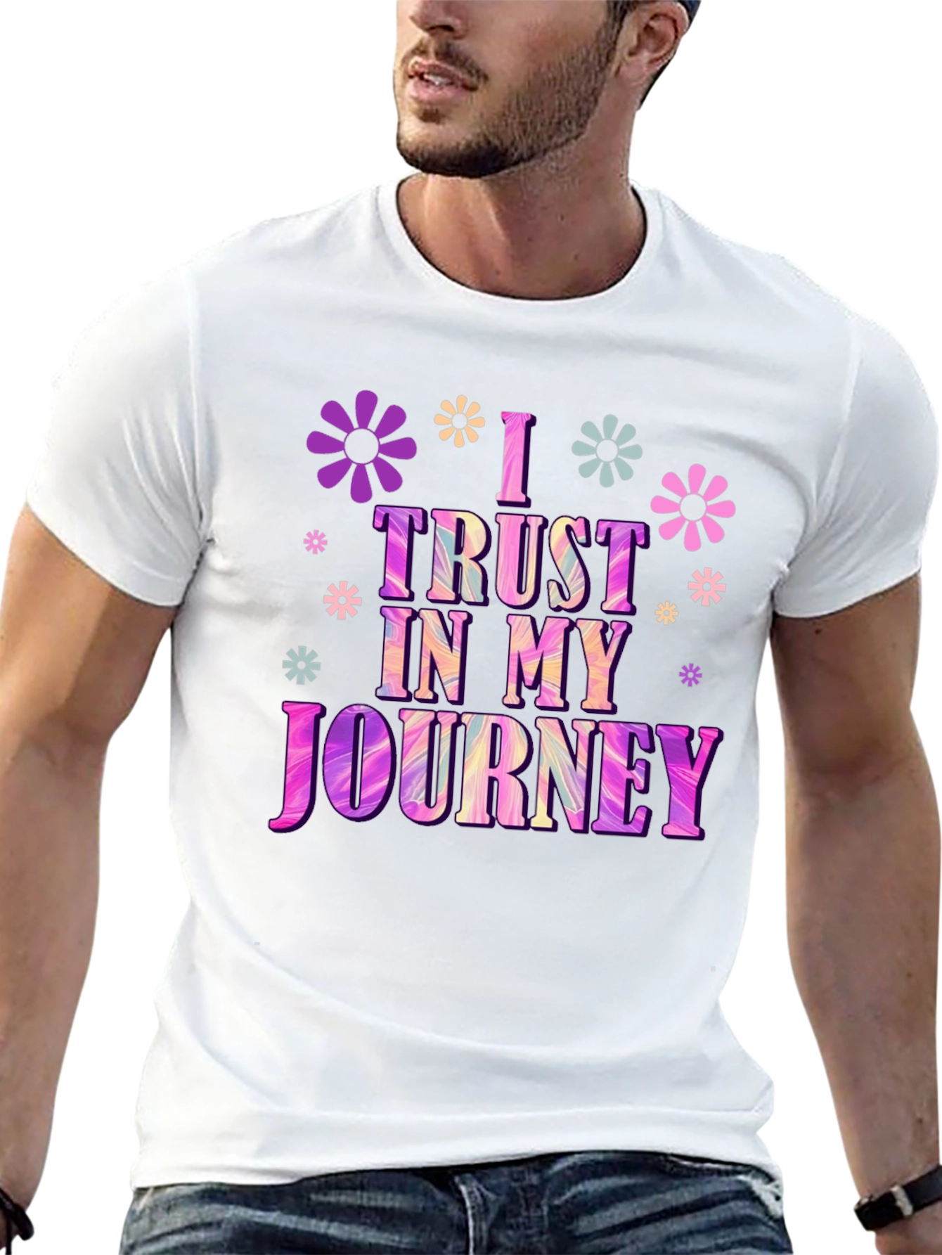 Black I Trust In My Journey Graphic Tee view 13