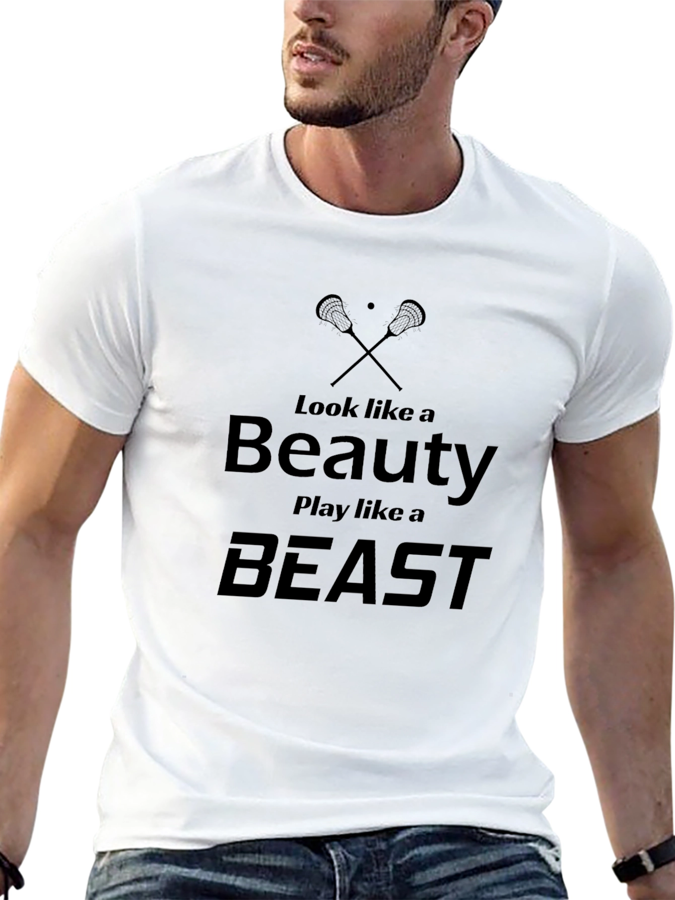 Black Beauty & Beast Lacrosse T-Shirt - Stylish, Sporty Design view 13