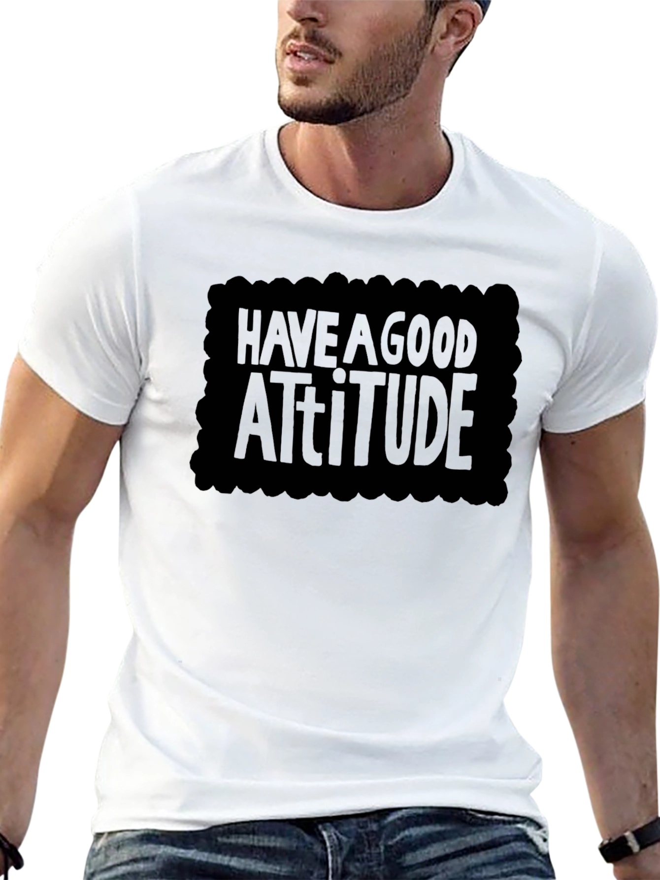Black Have a Good Attitude T-Shirt view 13