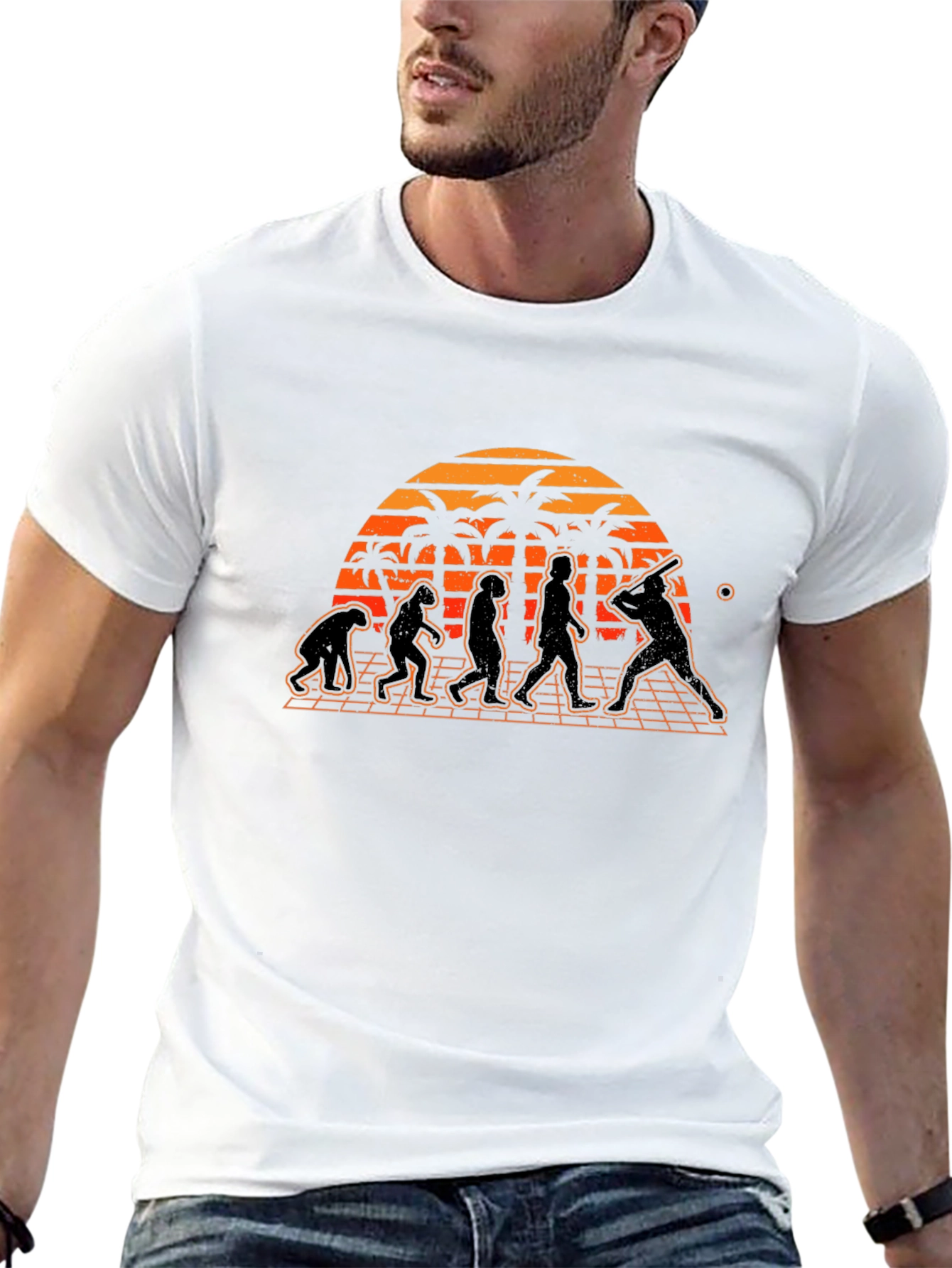 Black Evolution of Baseball T-Shirt view 13