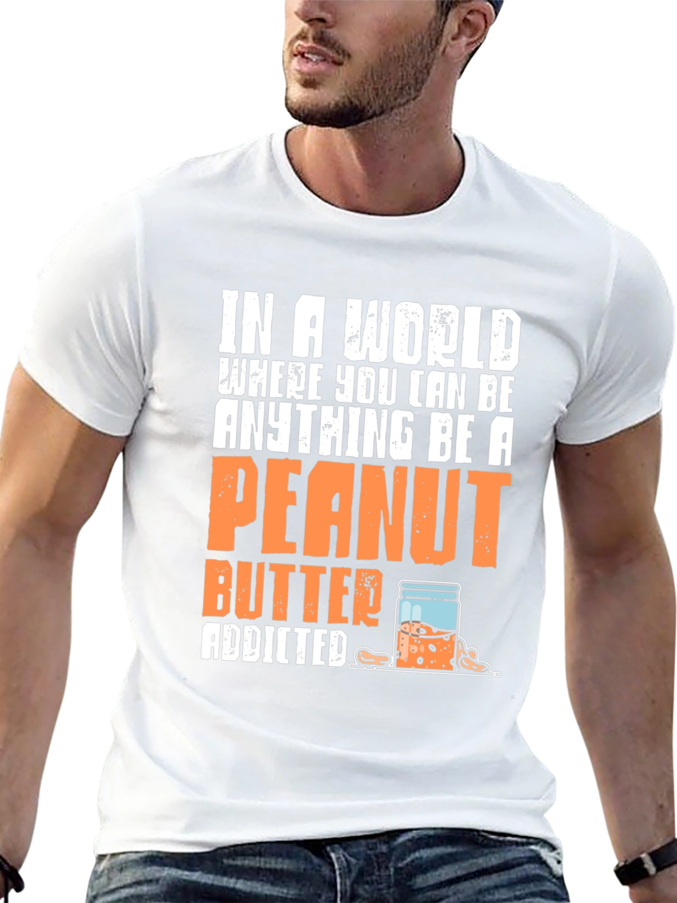 Black Peanut Butter Addicted Graphic Tee view 13