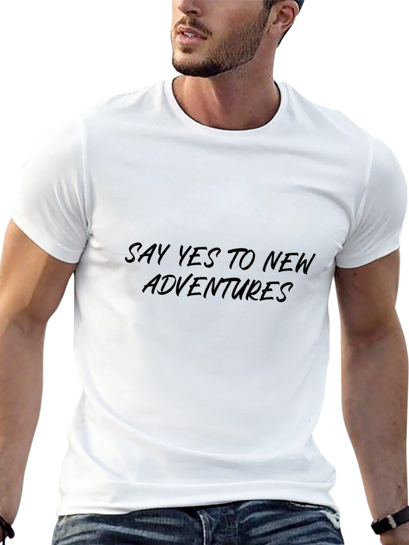 Black Men's Black 'Say Yes To New Adventures' T-Shirt view 13