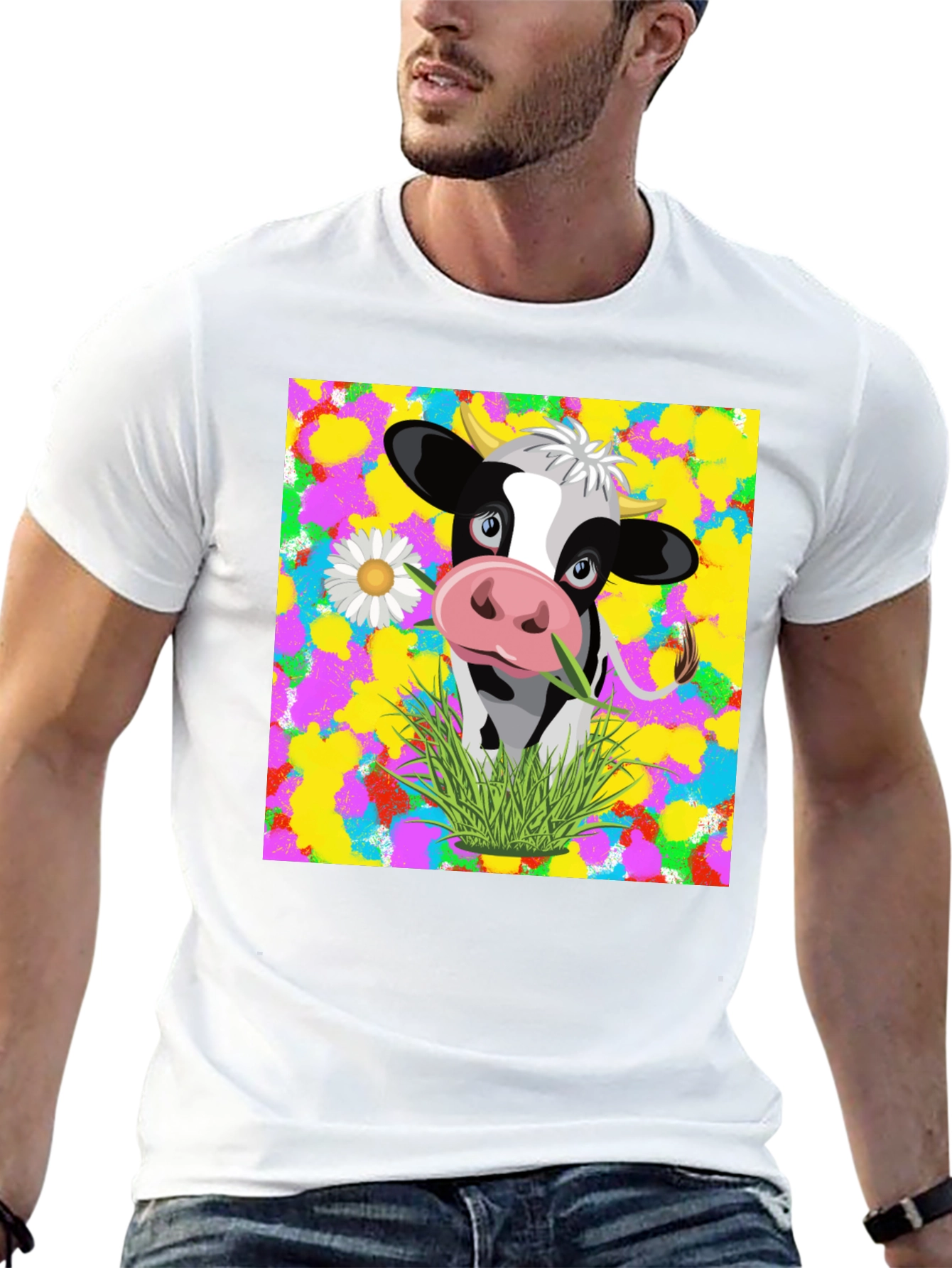 Black Cow Graphic Tee - Vibrant Design, Comfortable Fit view 13