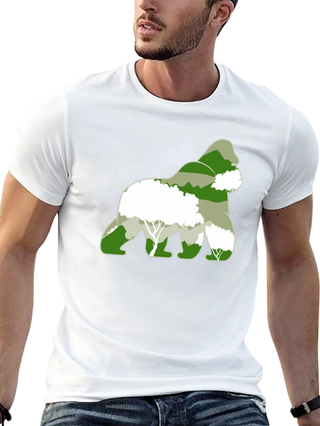 Black Gorilla Forest Graphic Tee - Nature Lover Shirt view 13