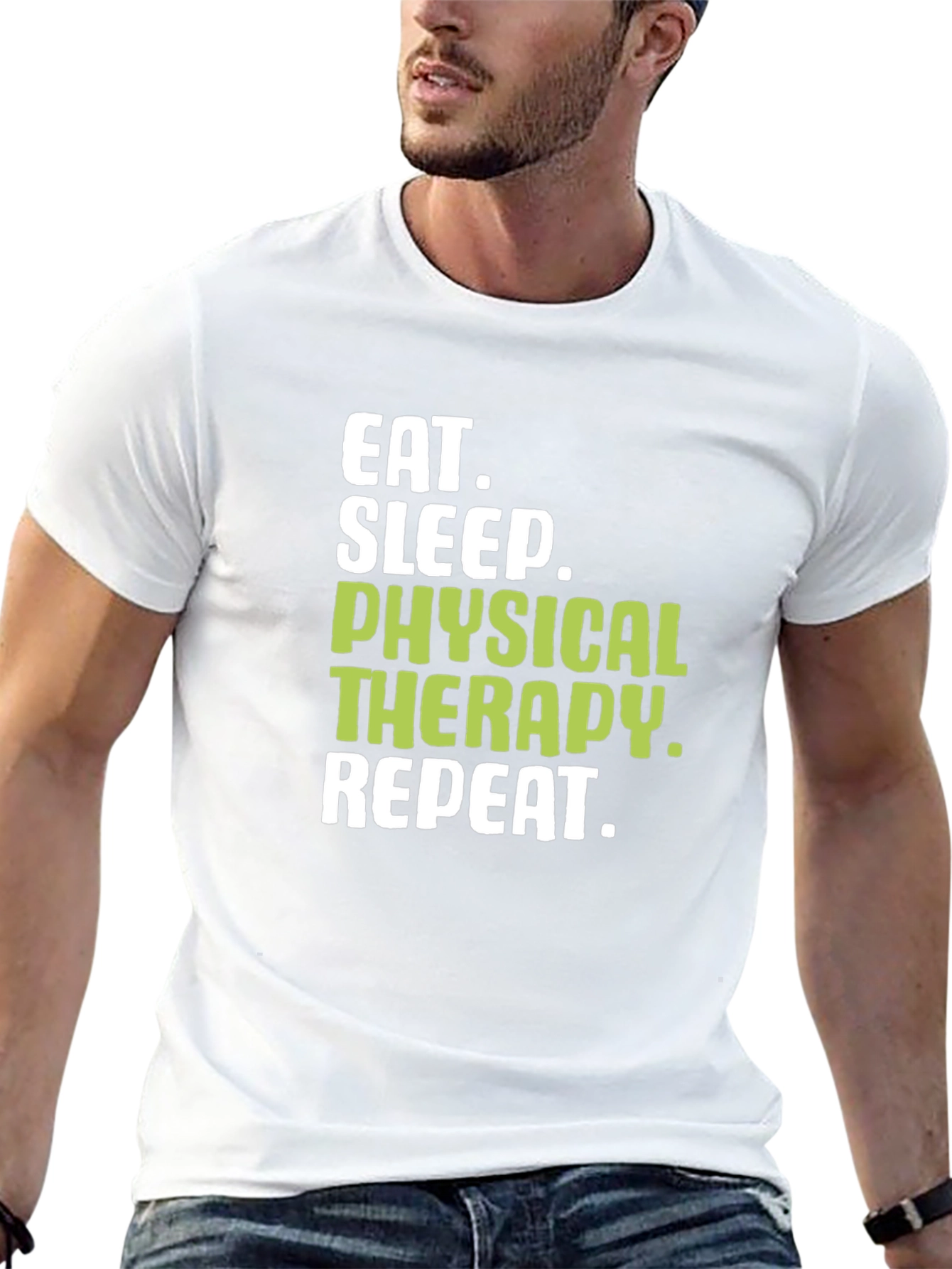 Black Eat Sleep Physical Therapy Repeat T-Shirt view 13