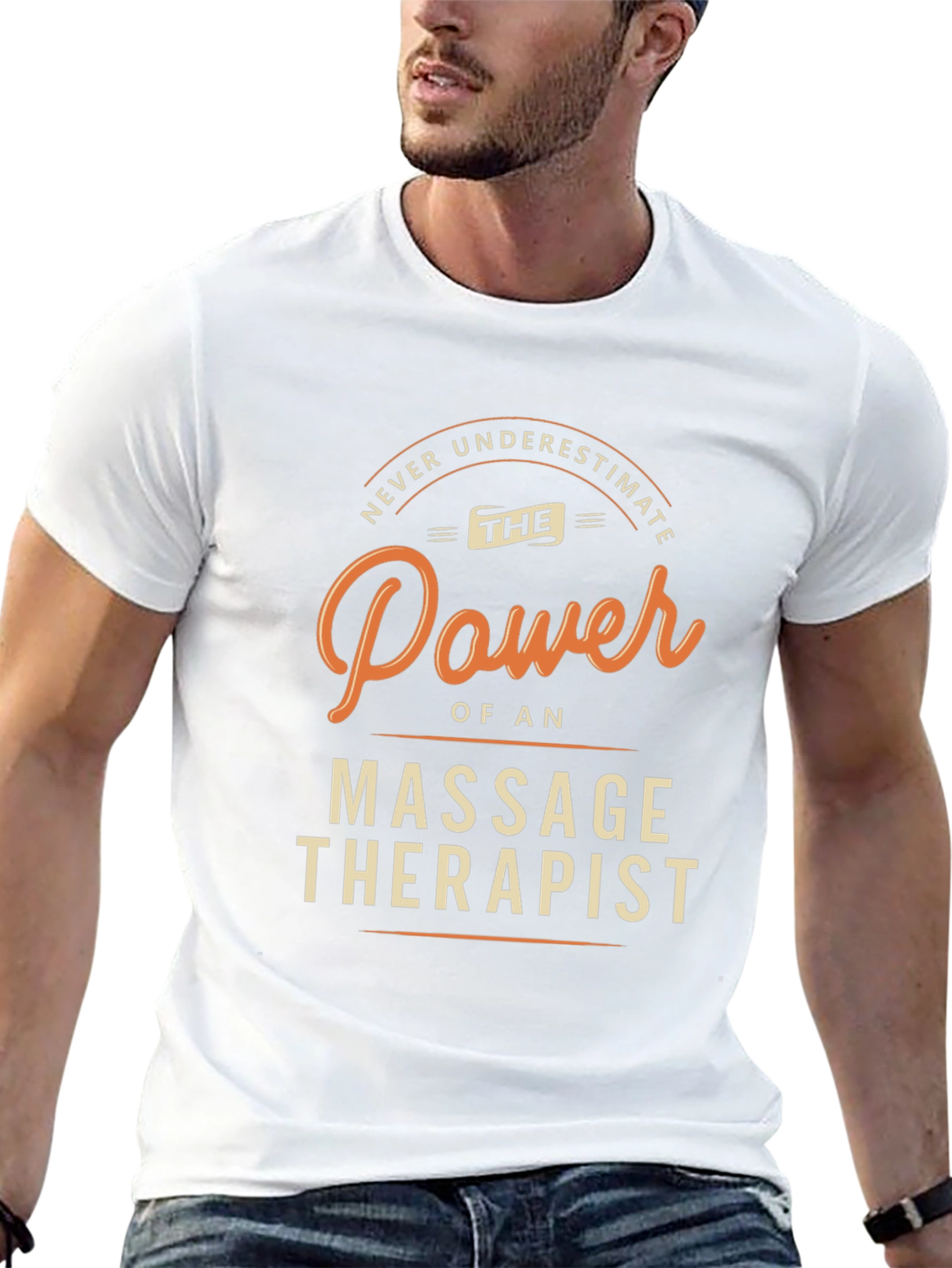 Massage Therapist Power Graphic Tee - Black Cotton - 13