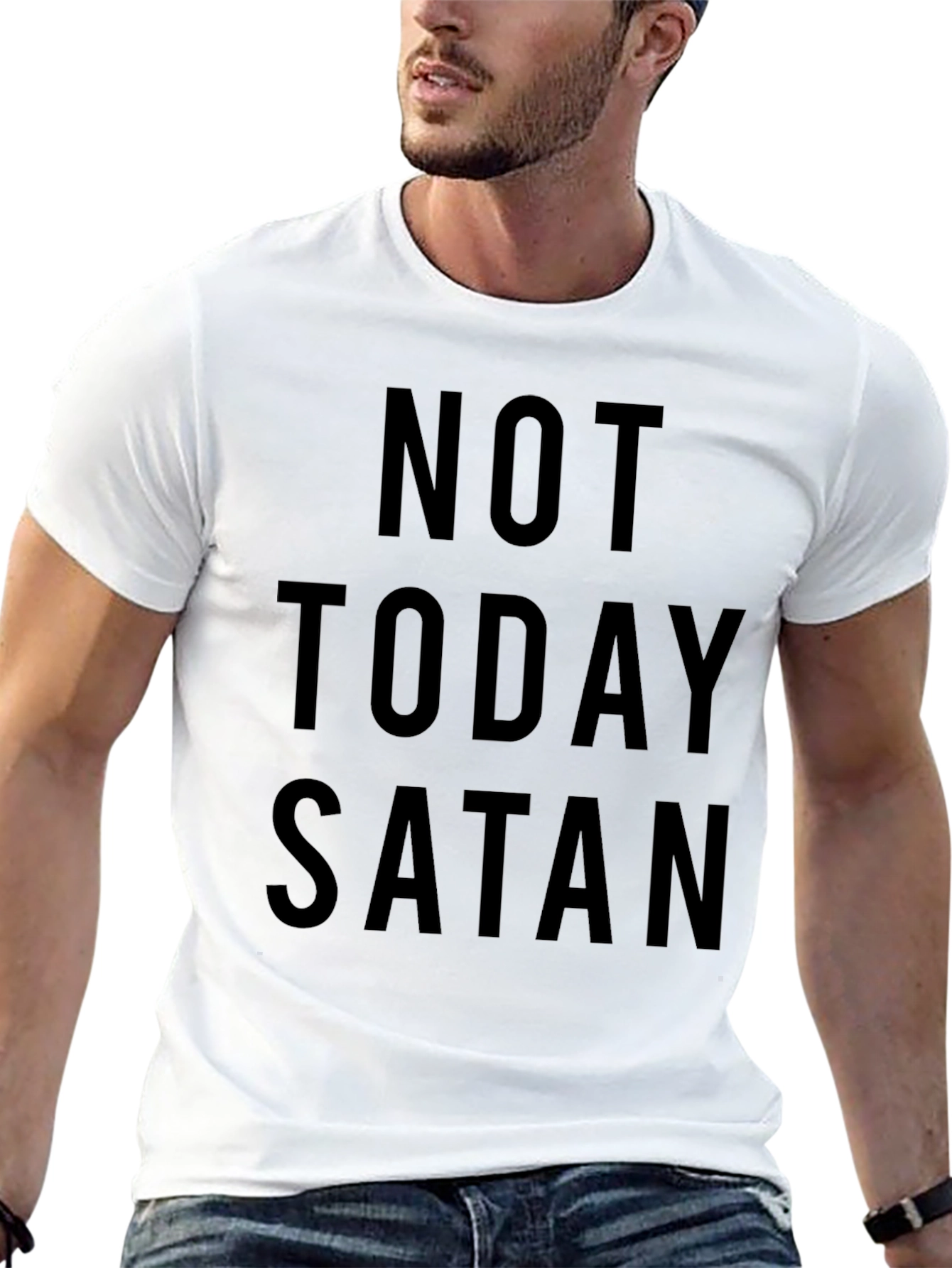 Black Not Today Satan T-Shirt - Classic Black Tee view 13