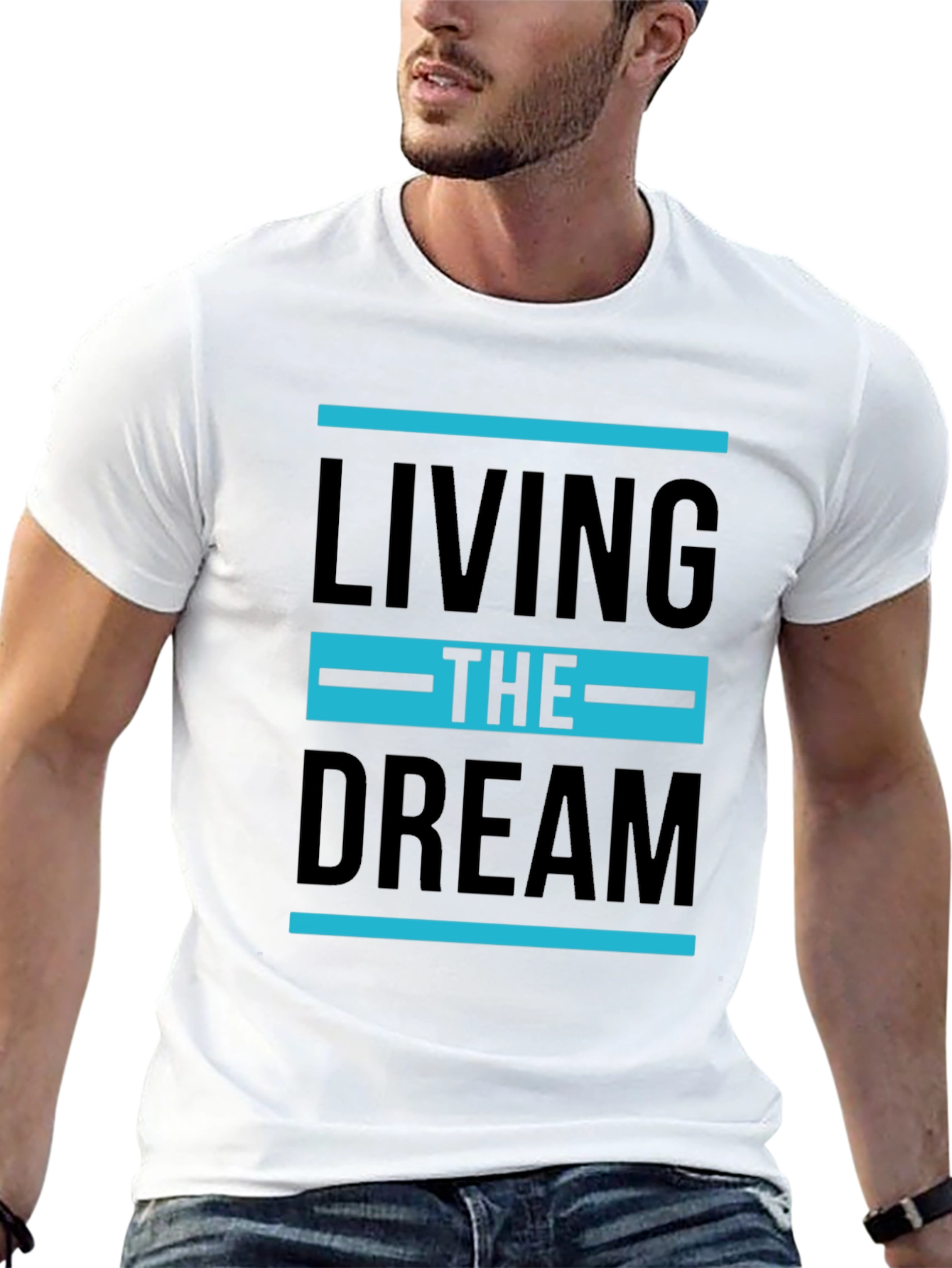 Black Living the Dream Graphic T-Shirt - Stylish Tee view 13