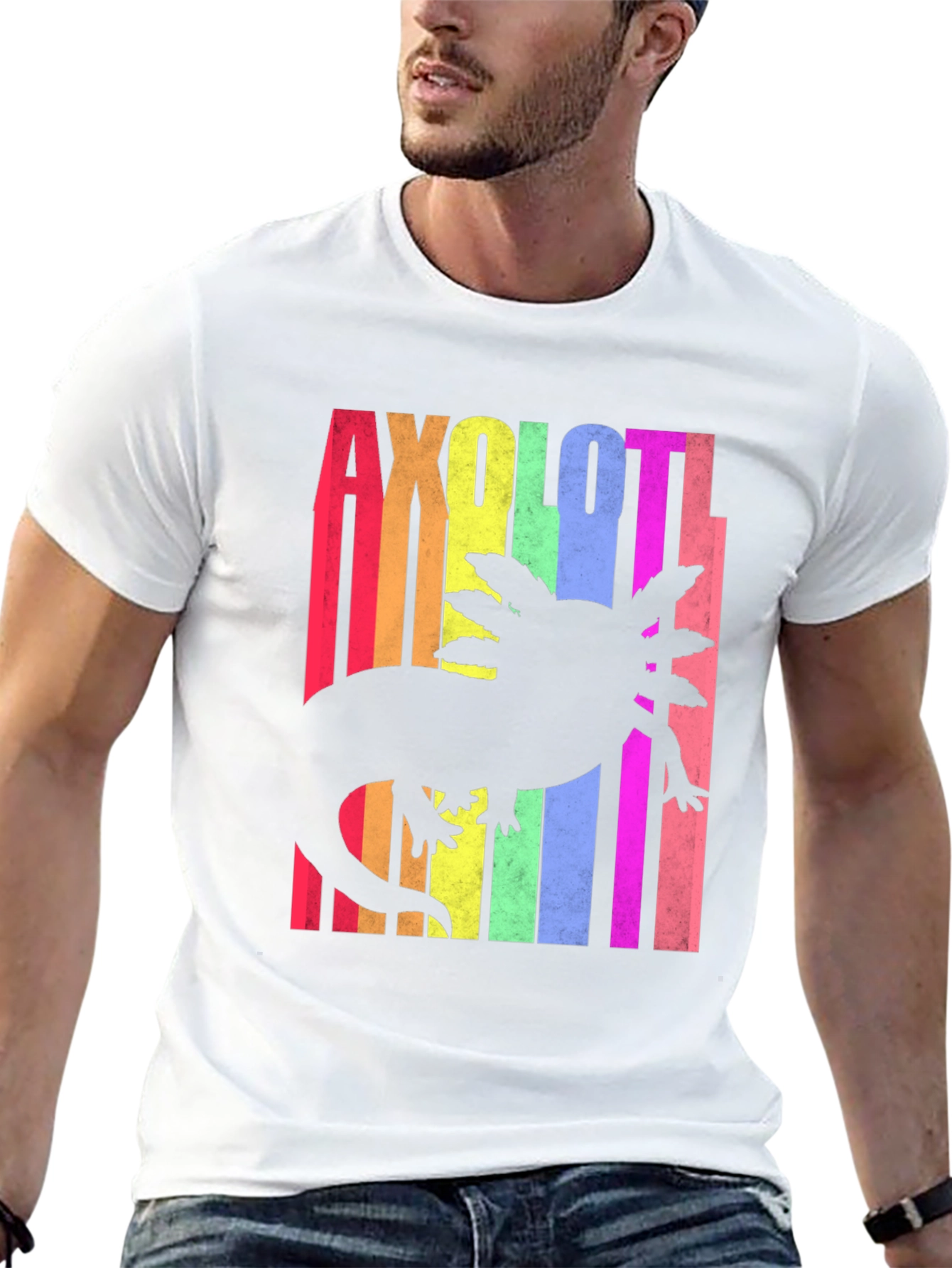 Black Axolotl Rainbow T-Shirt - Cute Salamander Tee view 13