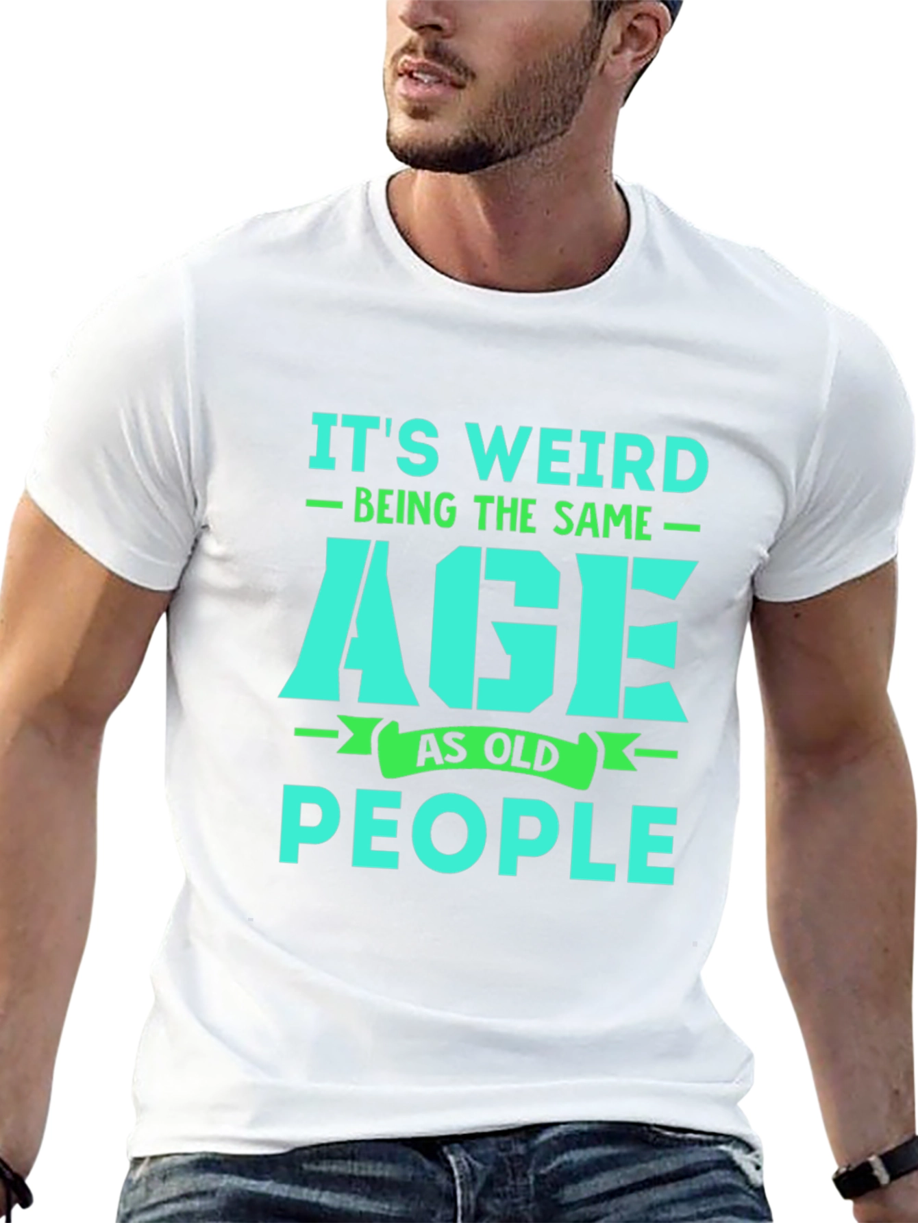 Black Funny 'It's Weird Being The Same Age As Old People' Graphic T-Shirt view 13