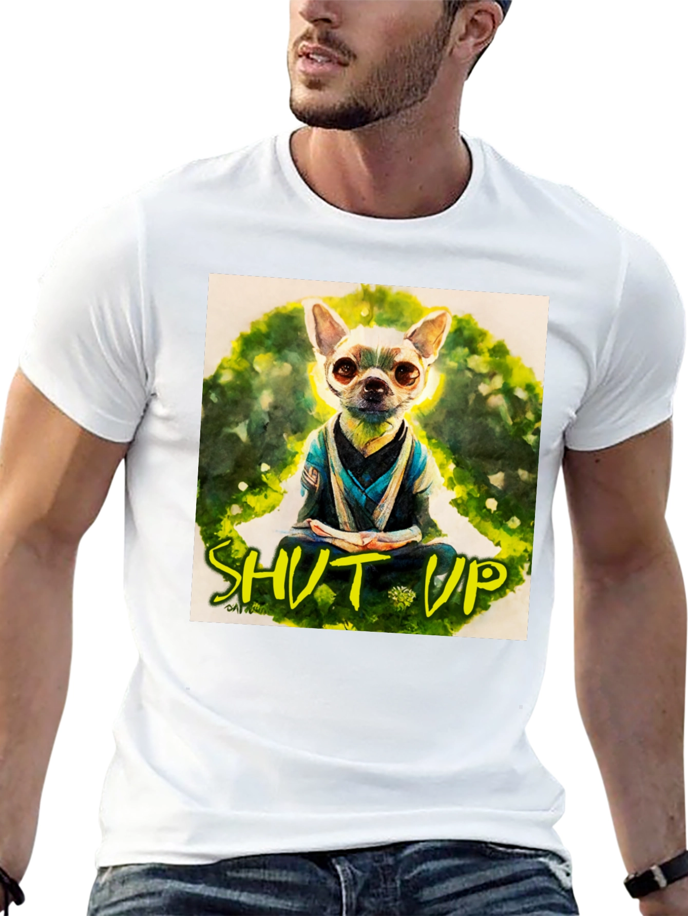 Black Zen Chihuahua T-Shirt - Meditating Dog Graphic Tee view 13