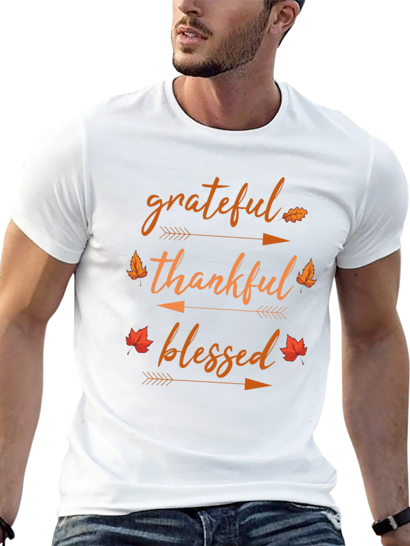 Black Grateful Thankful Blessed Fall T-Shirt view 13