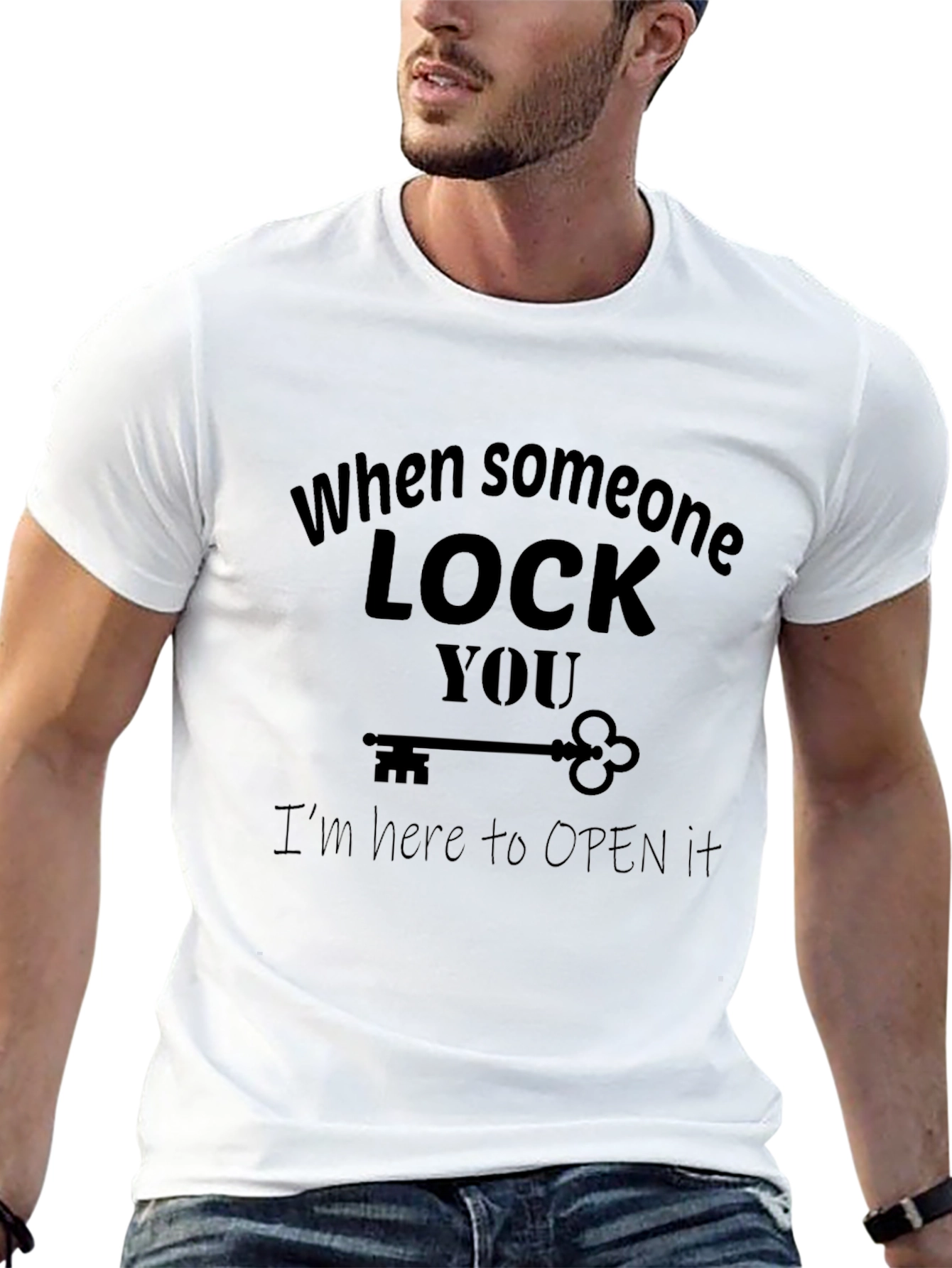 Black Funny Unlock T-Shirt - When Someone Lock You T-Shirt view 13