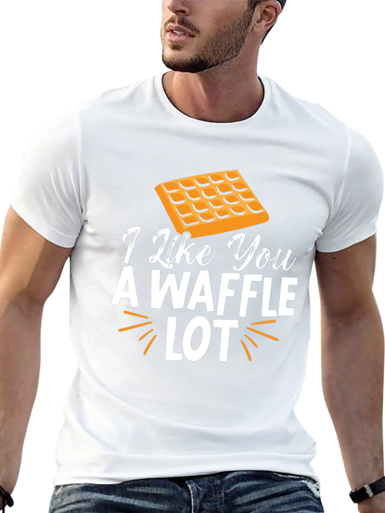 Black I Like You A Waffle Lot Novelty T-Shirt view 13