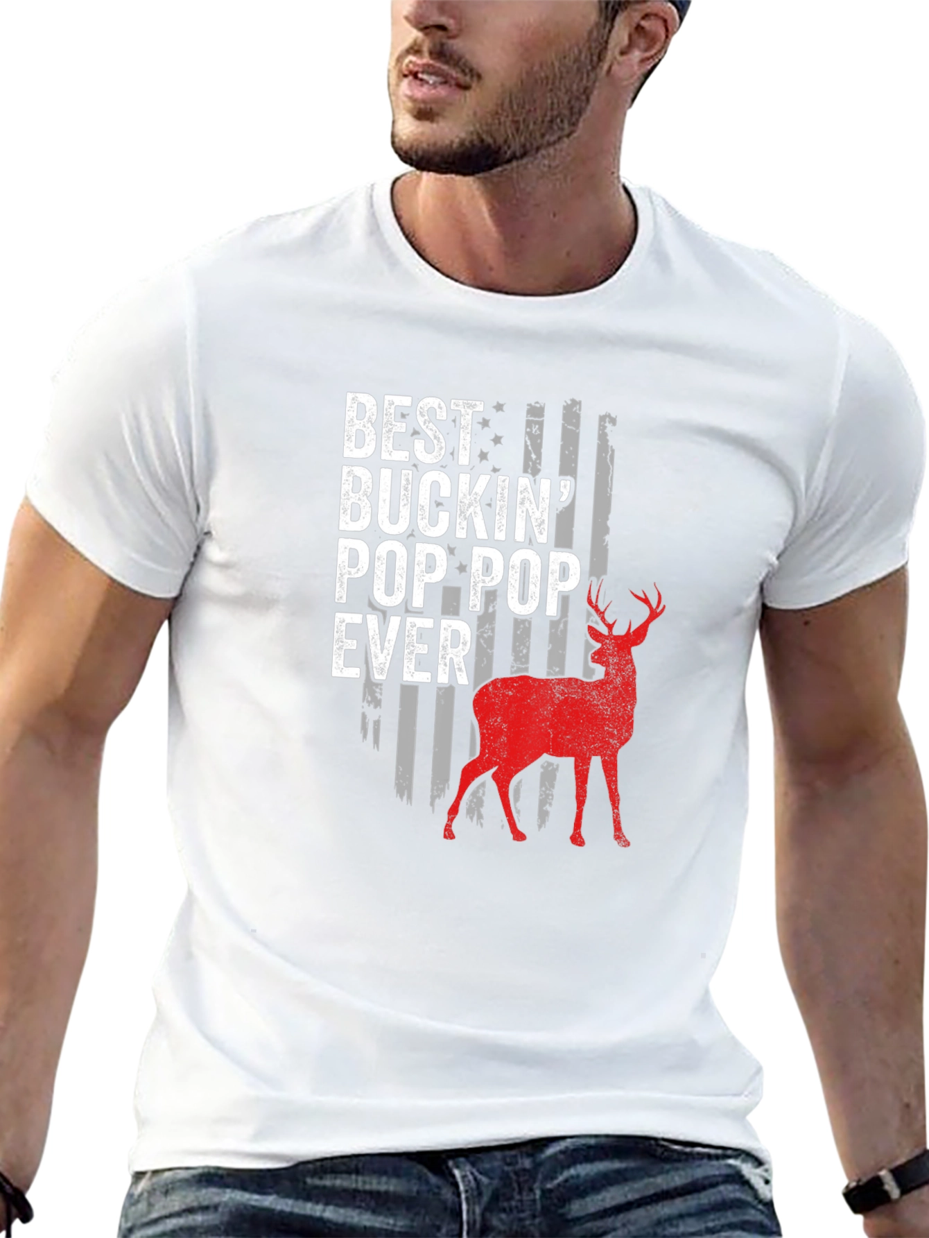 Black Best Buckin' Pop-Pop Ever Deer Hunting T-Shirt view 13