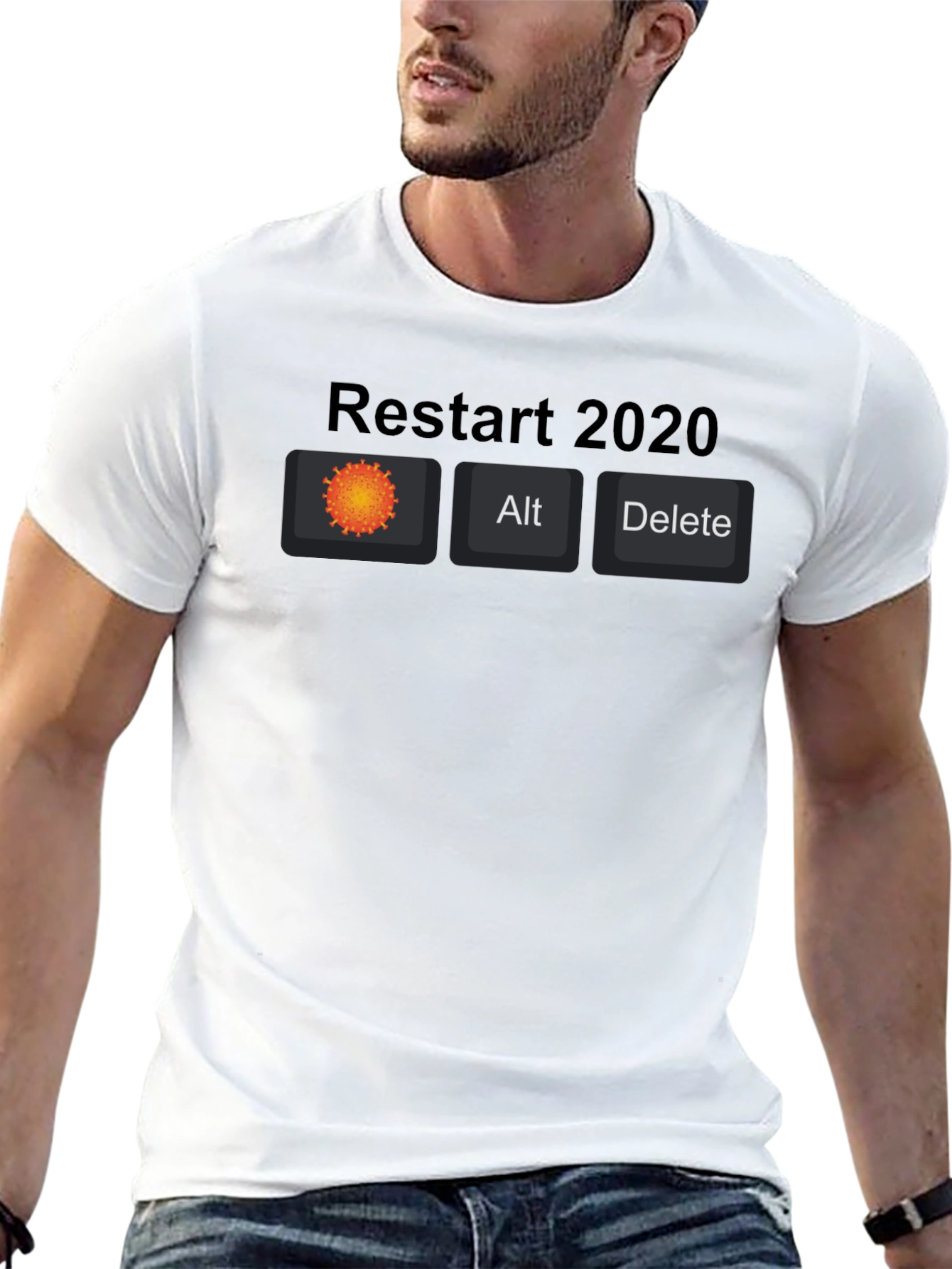 Black Restart 2020 Novelty Graphic Tee view 13