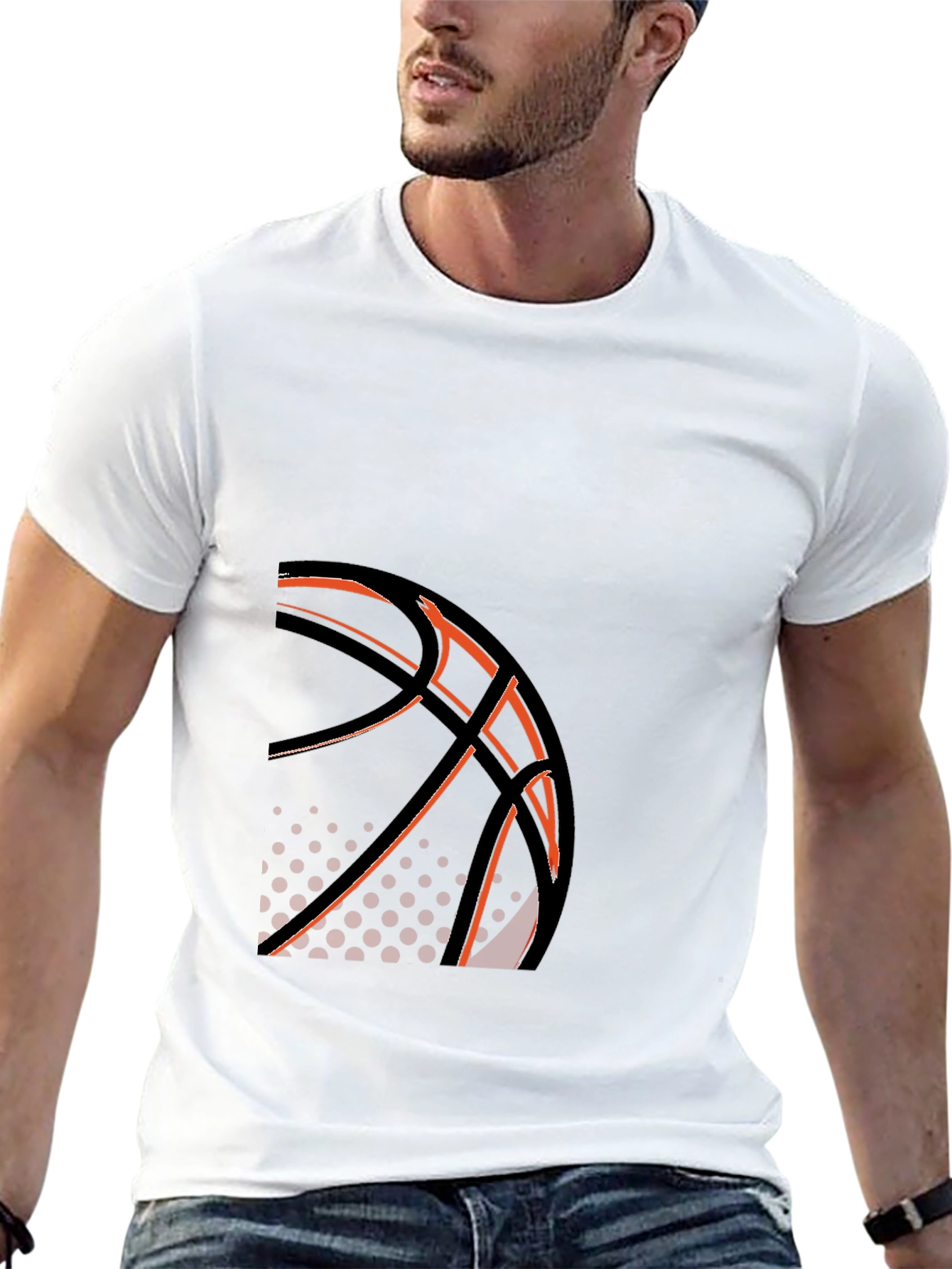 Black Basketball Graphic Tee - Stylish Black T-Shirt view 13