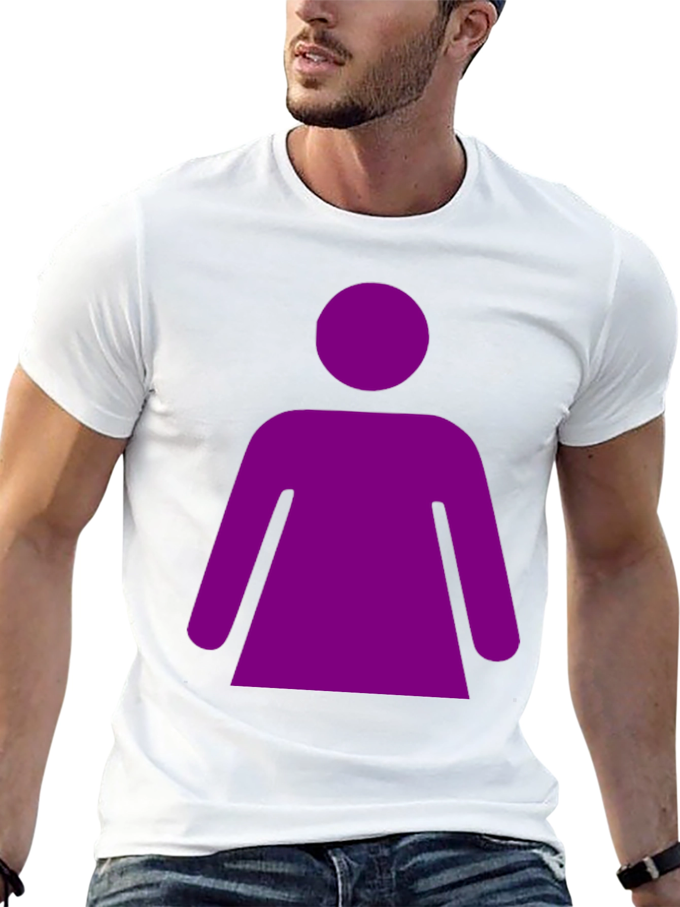 Black Purple Woman Graphic Tee - Black Unisex T-Shirt view 13