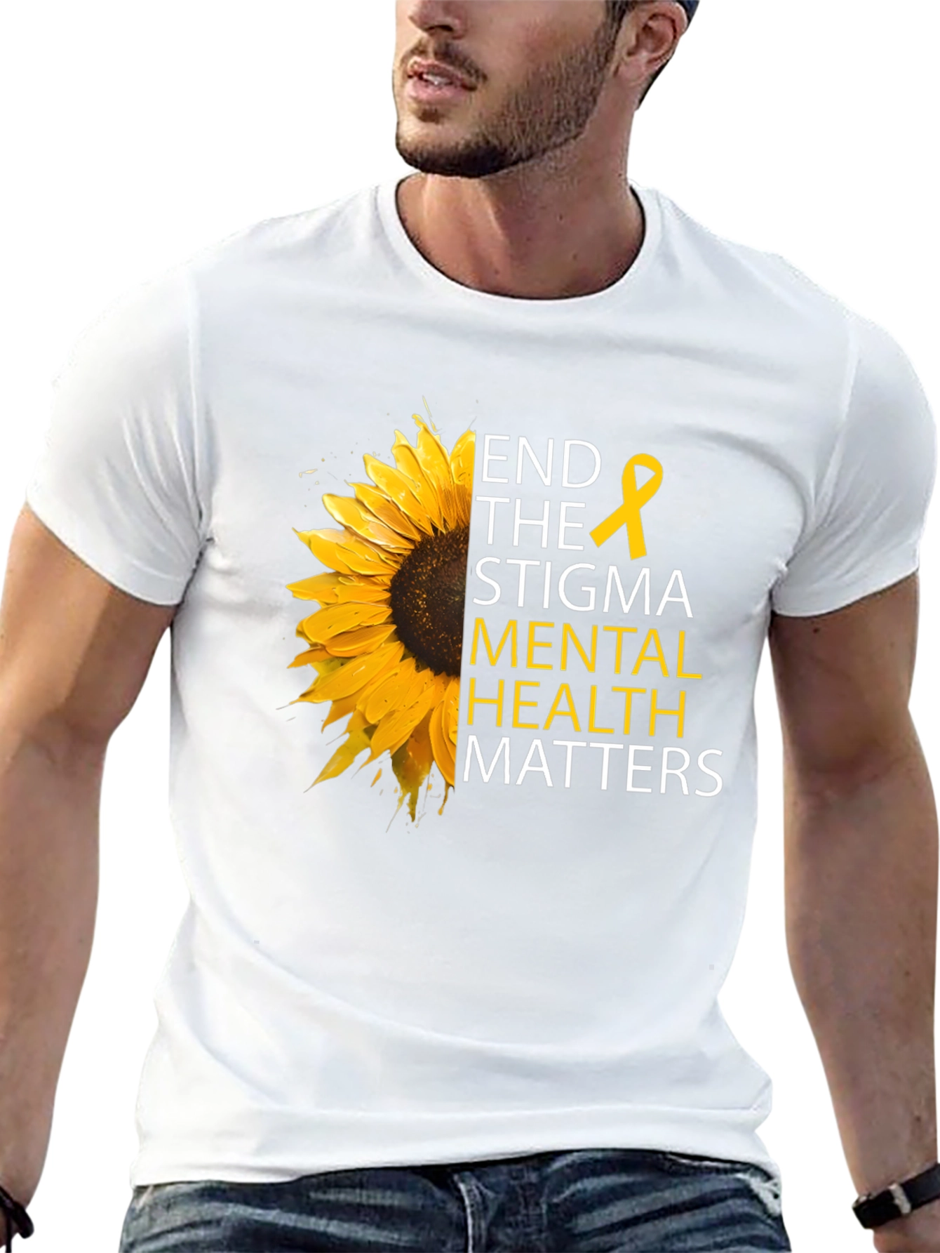 Black Mental Health Matters Sunflower T-Shirt view 13
