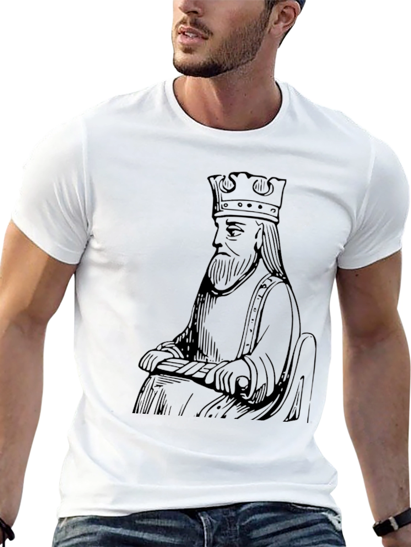 Black King Chess Piece Graphic T-Shirt - Black view 13