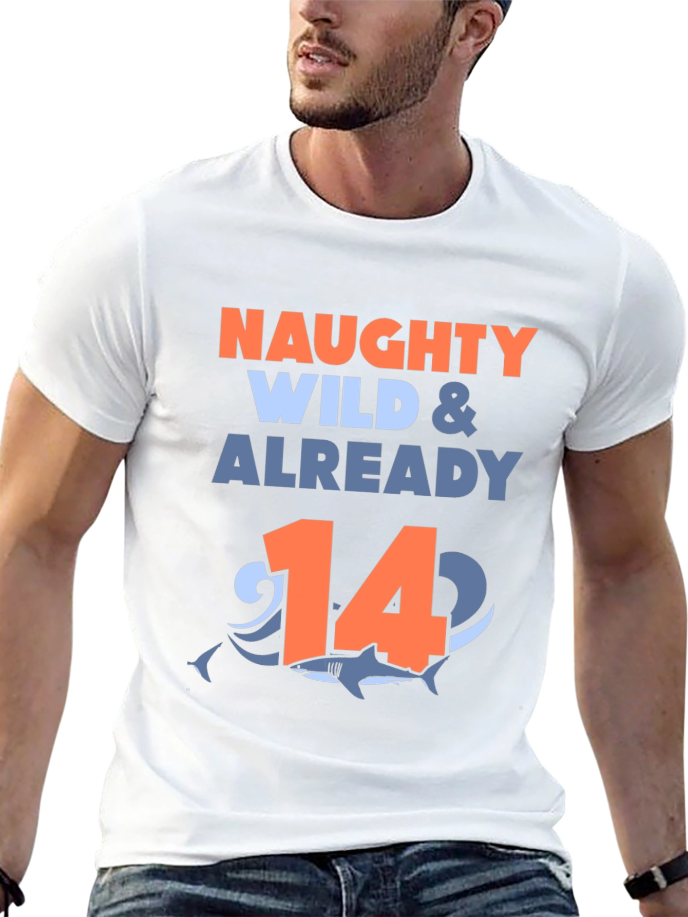 Black Naughty Wild & Already 14 Shark T-Shirt view 13