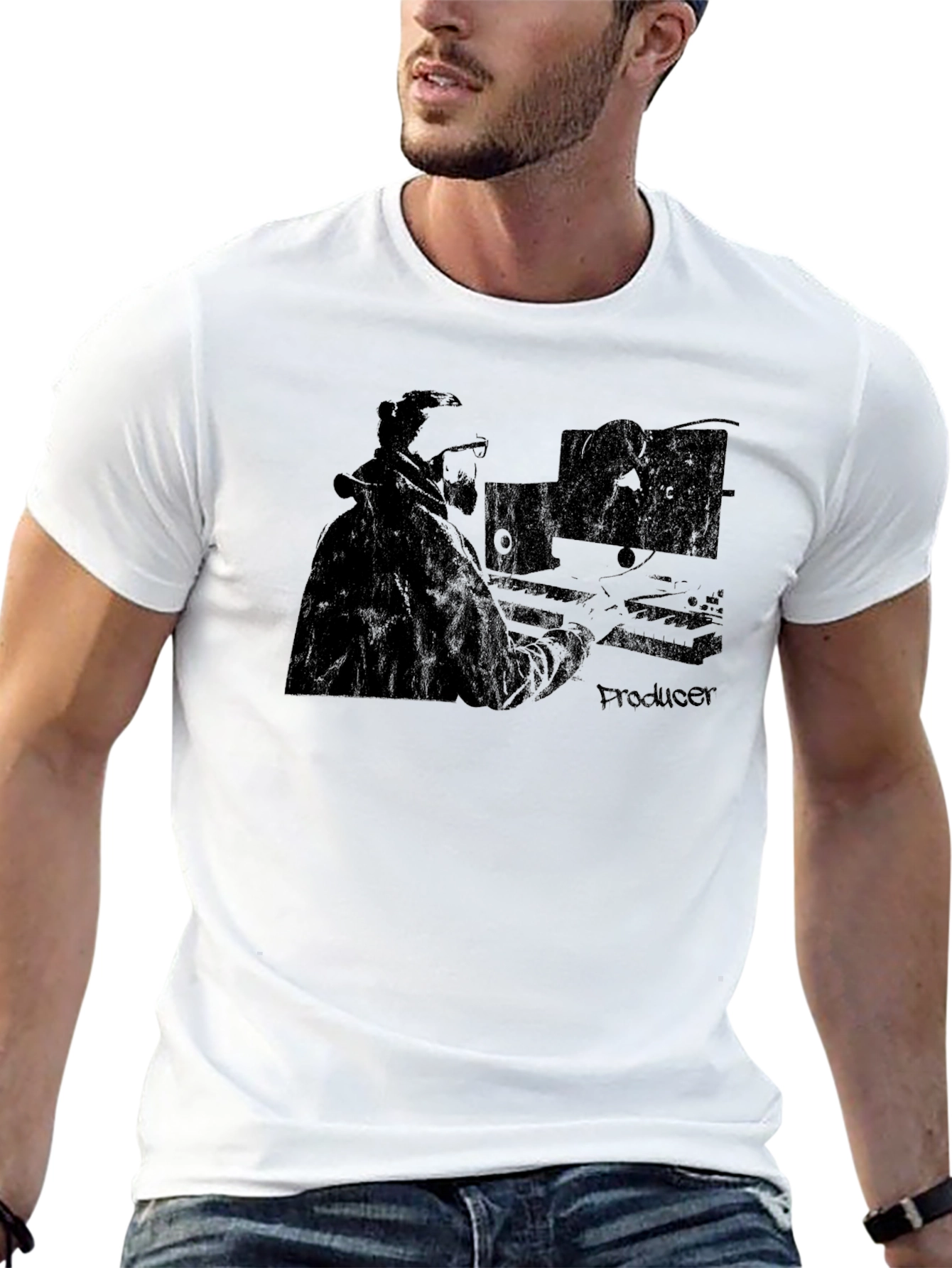 Black Producer Graphic T-Shirt - Black Music Studio Tee view 13