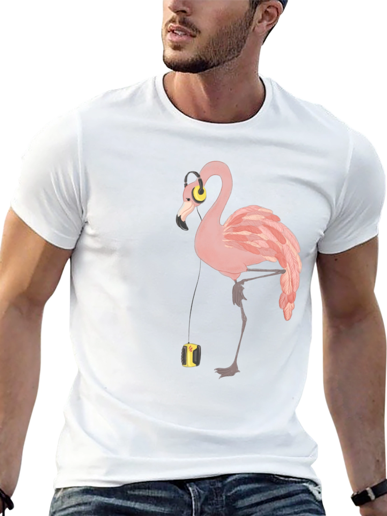 Black Flamingo Music Lover T-Shirt - Stylish Graphic Tee view 13