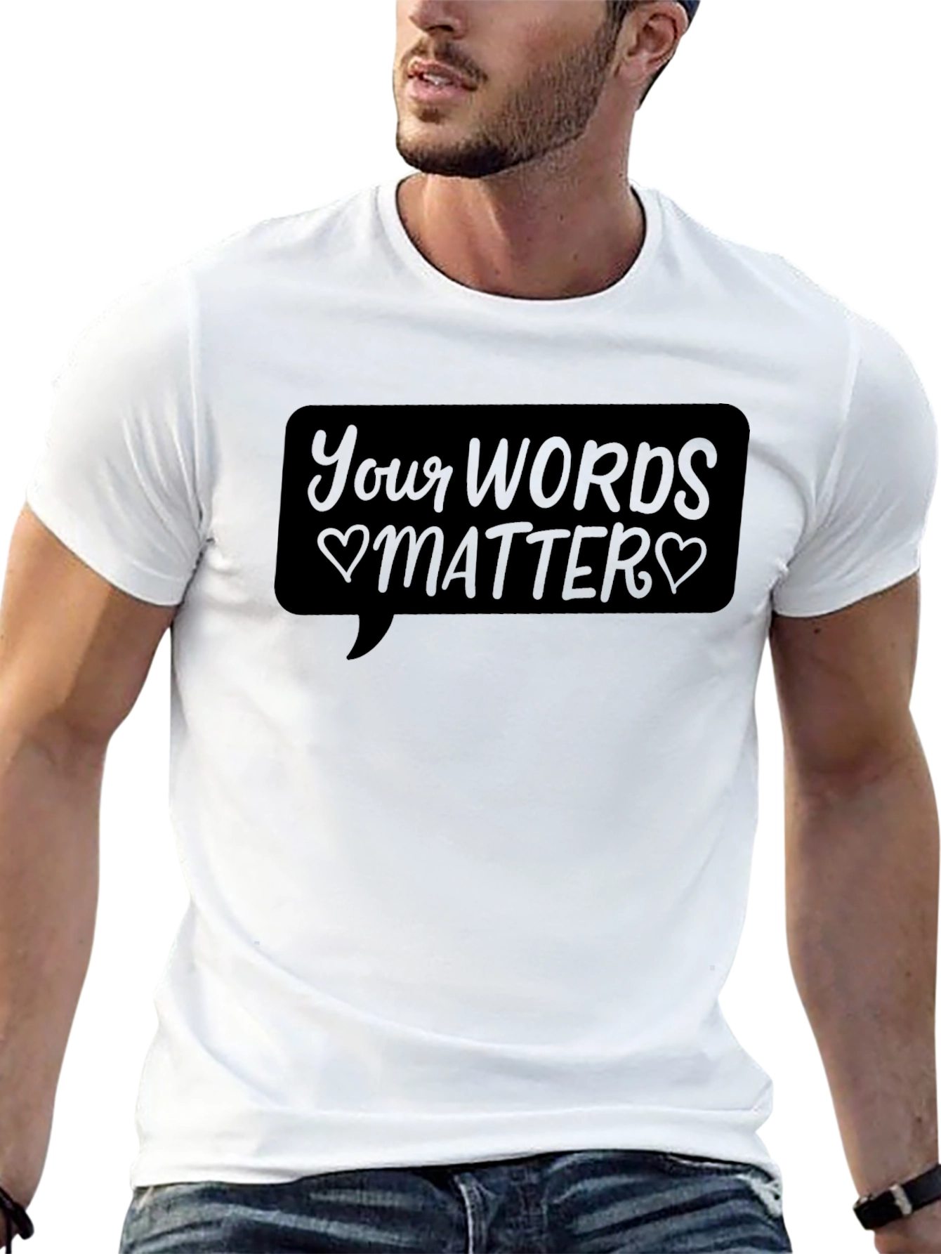 Black Your Words Matter Graphic Tee - Black view 13