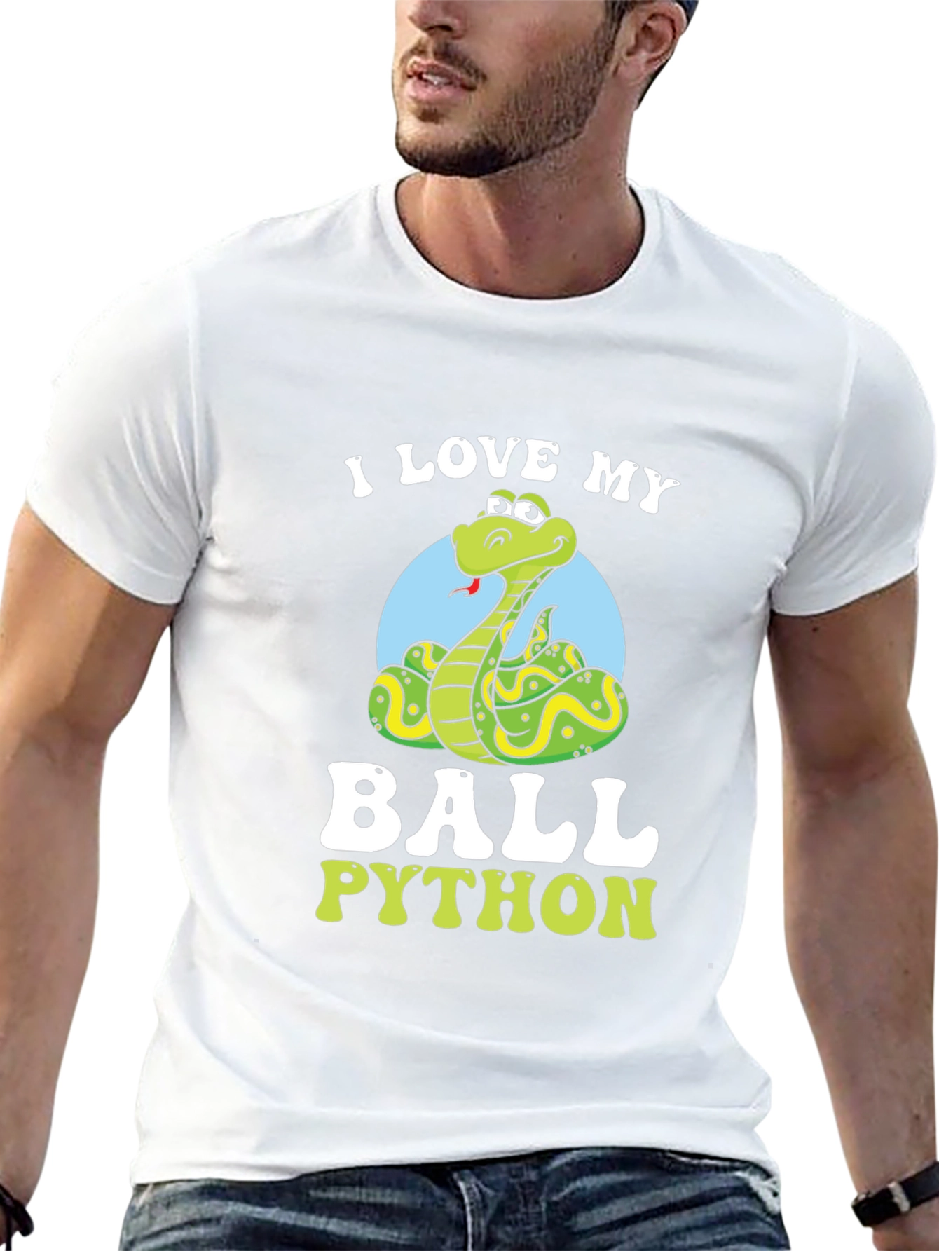 Black I Love My Ball Python T-Shirt Snake Pet Owner view 13