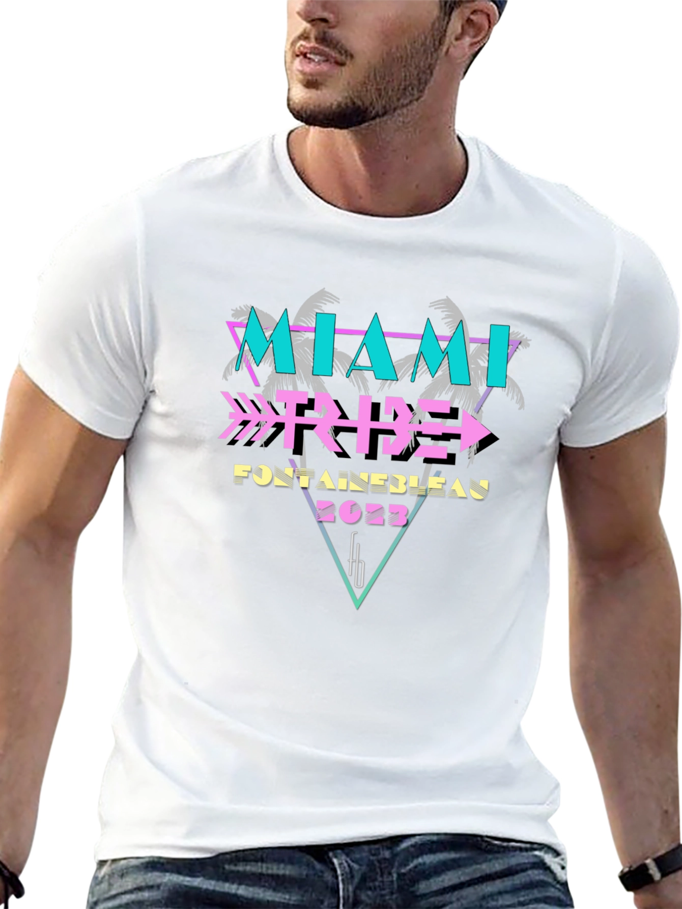 Black Miami Tribe Fontainebleau 2023 Black T-Shirt view 13