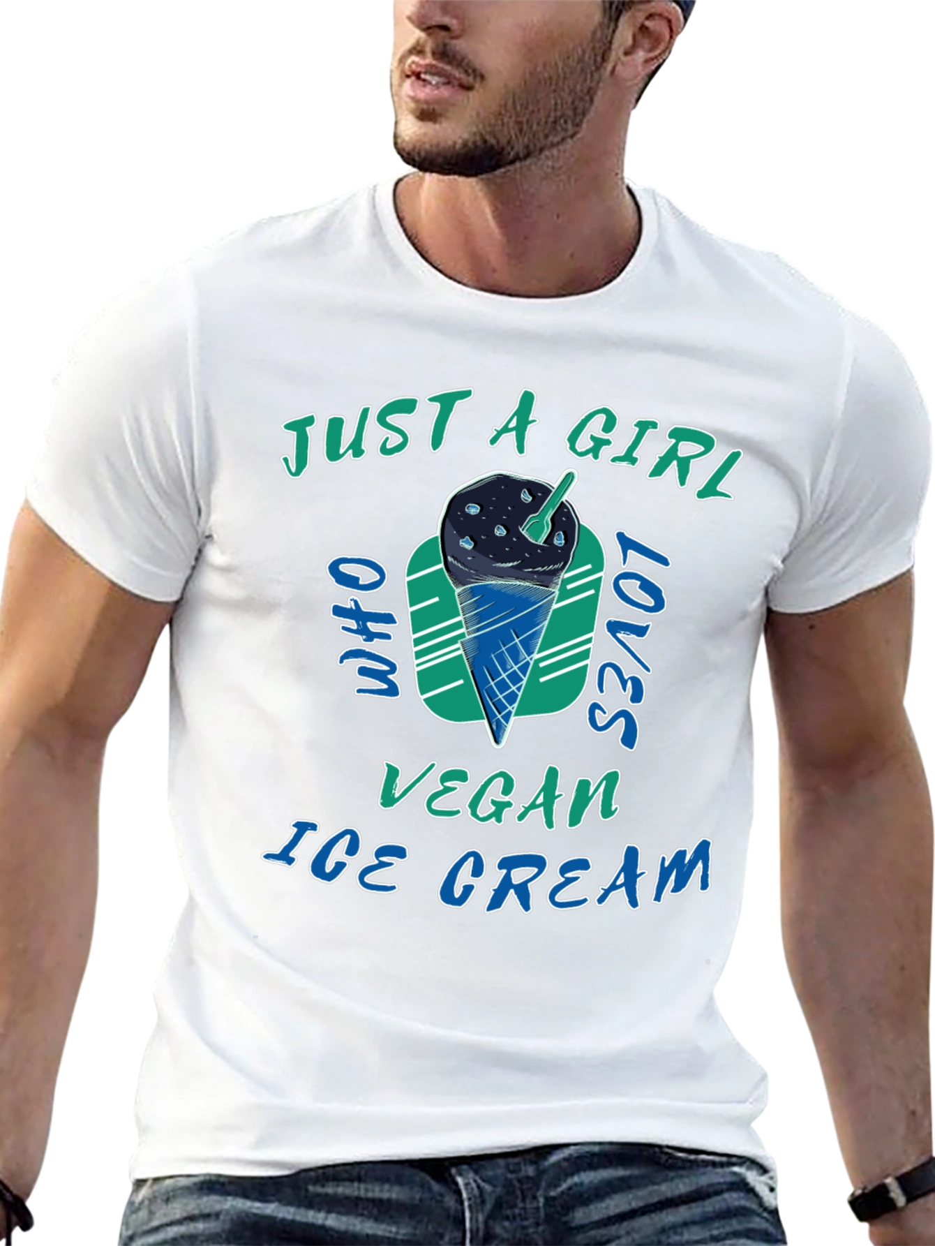 Black Vegan Ice Cream Lover T-Shirt view 13