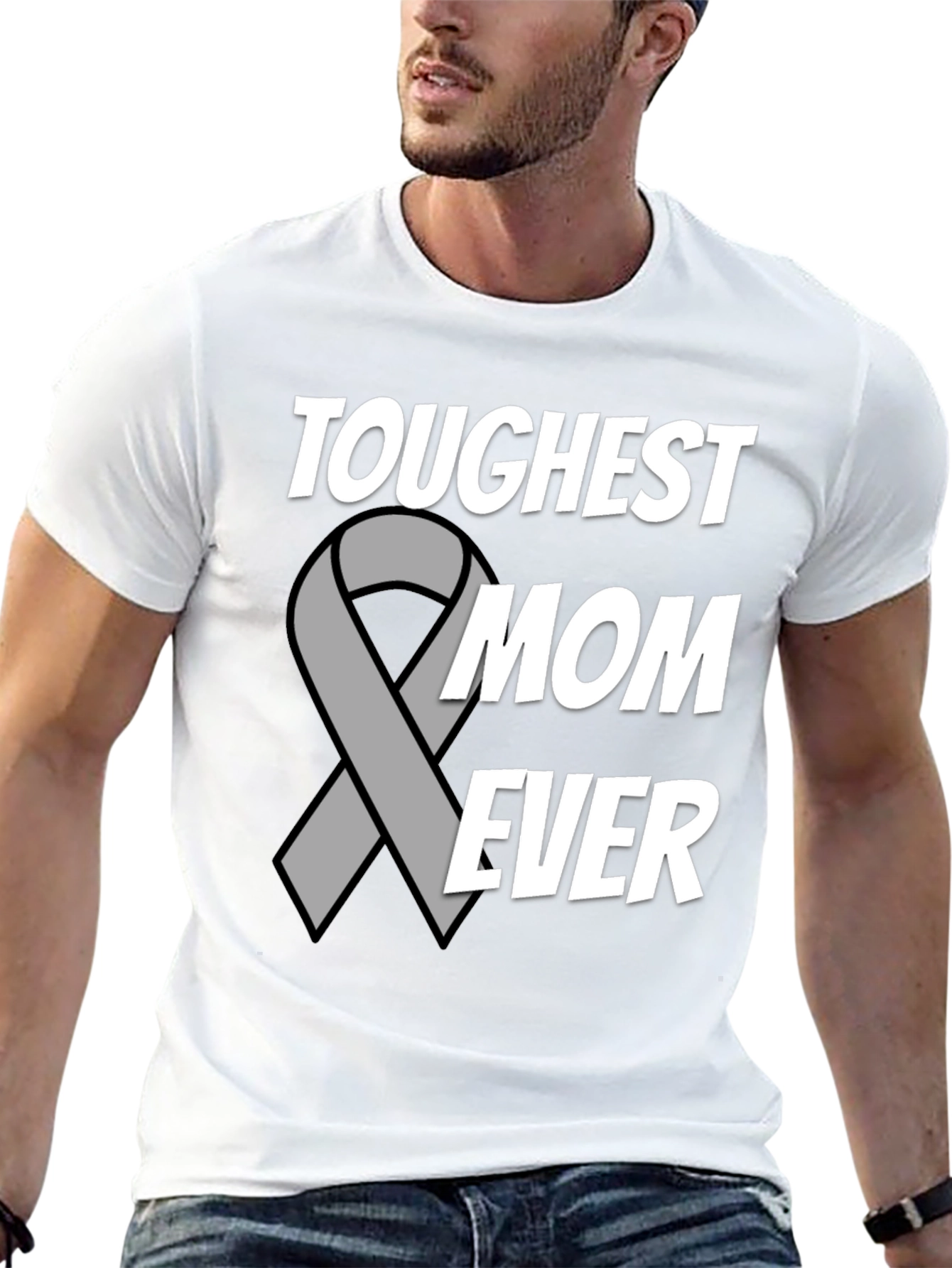 Toughest Mom Ever T-Shirt - Support Ribbon Design - 13