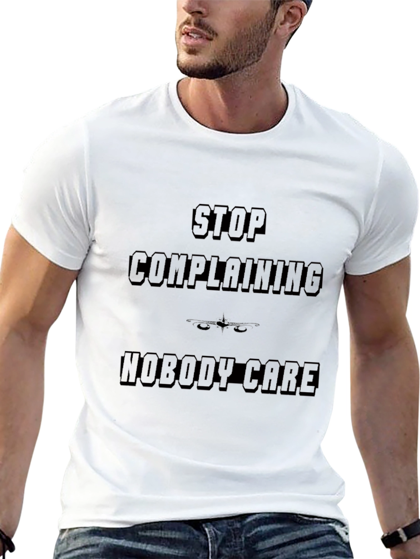 Black Stop Complaining Nobody Cares Graphic Tee view 13