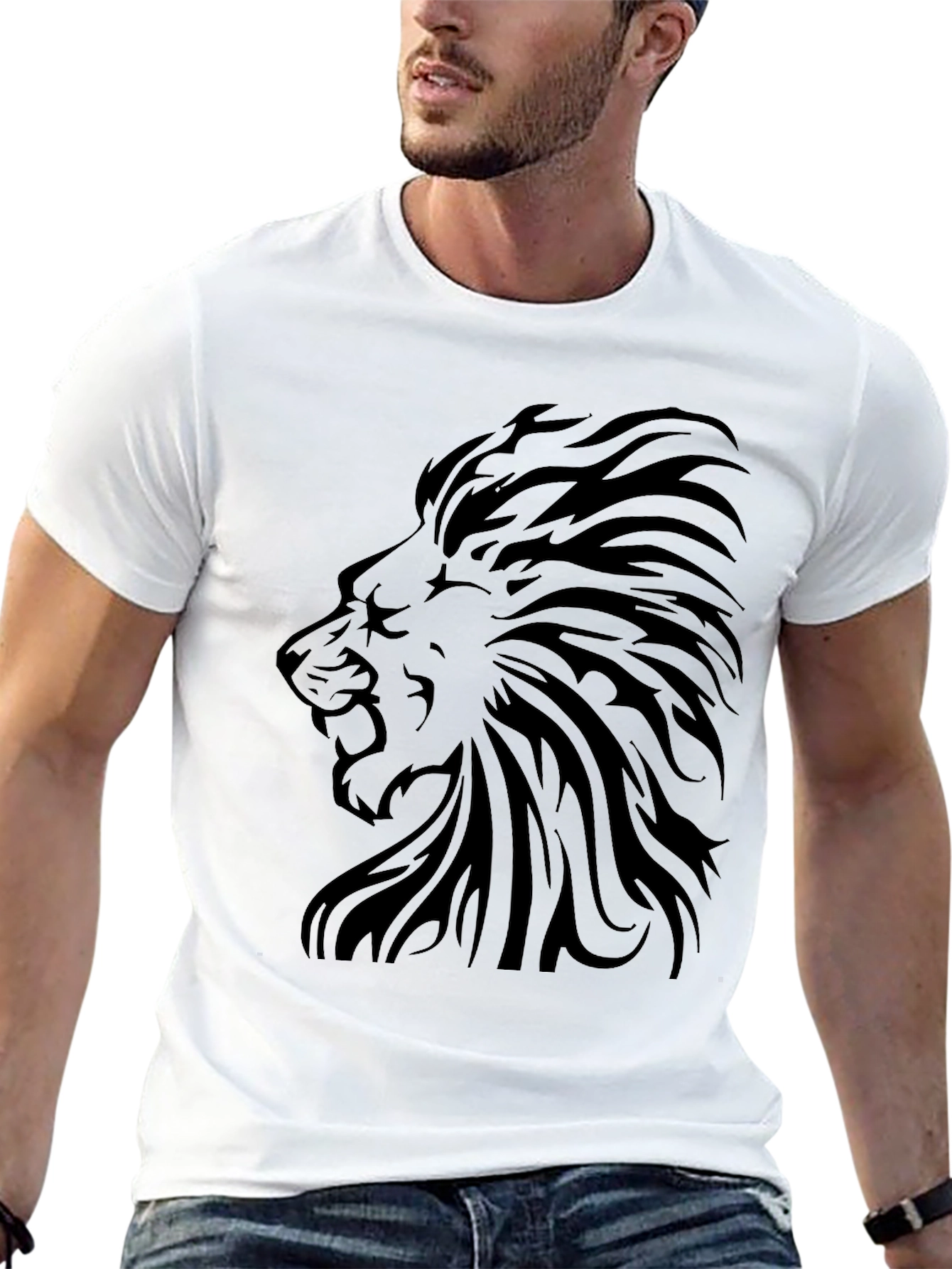 Black Lion Graphic Tee - Stylish Black T-Shirt view 13