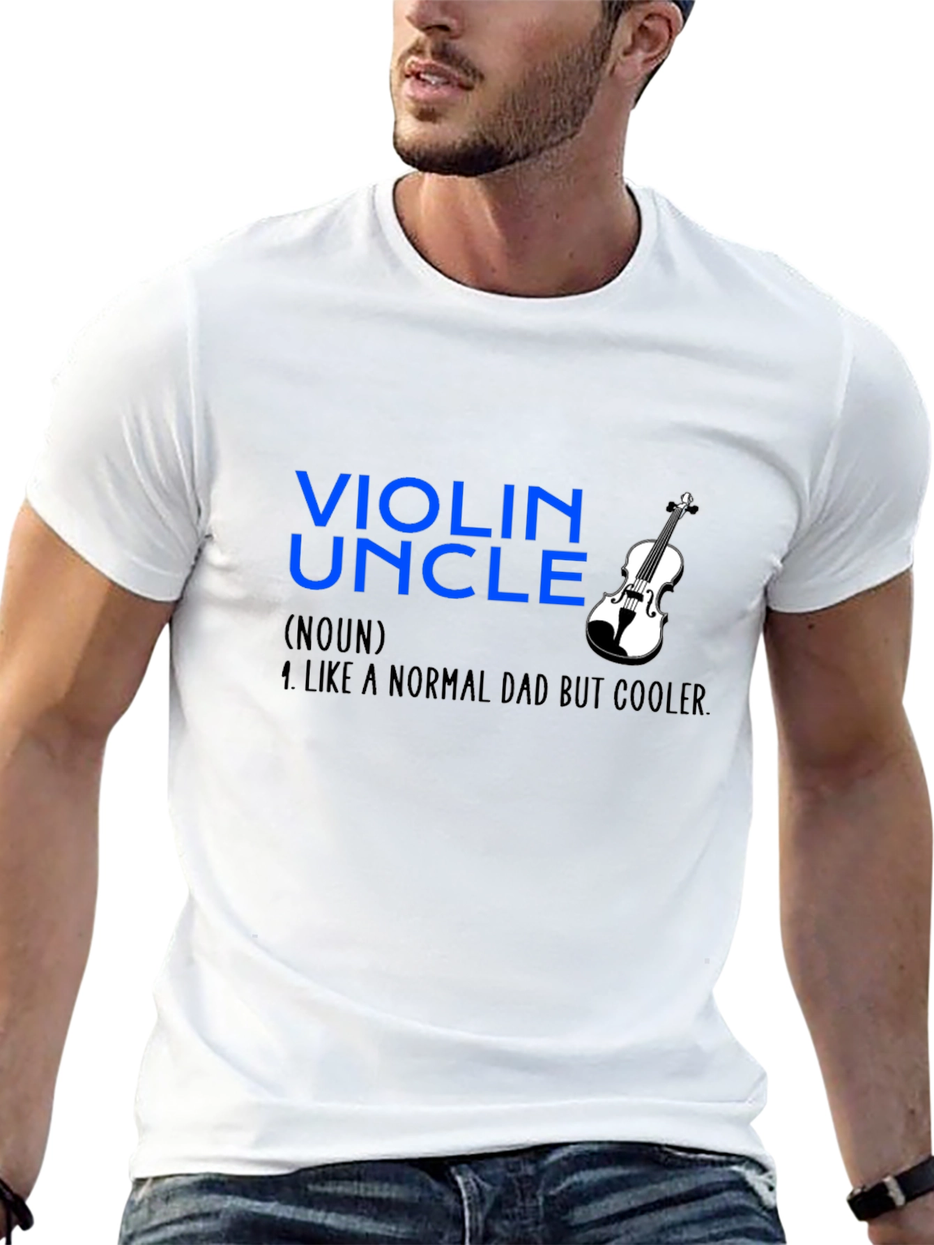 Black Violin Uncle T-Shirt - Like a Normal Dad But Cooler view 13