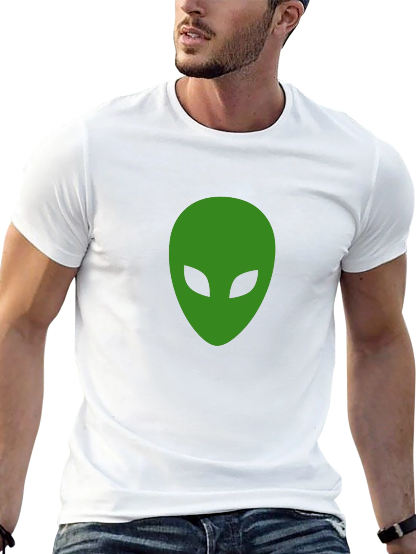 Alien Head Graphic Black T-Shirt - 13